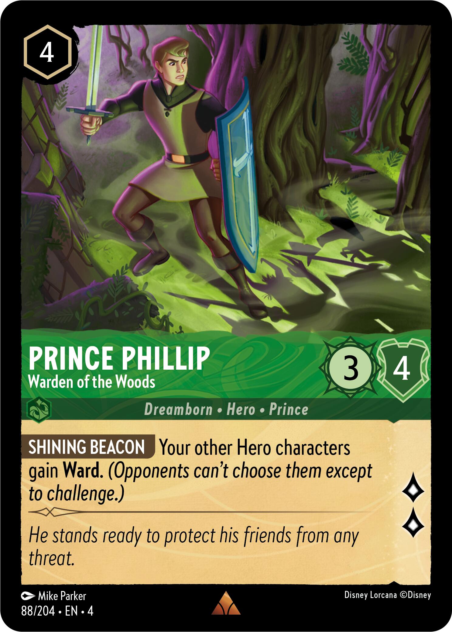 Prince Phillip - Warden of the Woods (88/204) [Ursula's Return] | Cards and Coasters CA