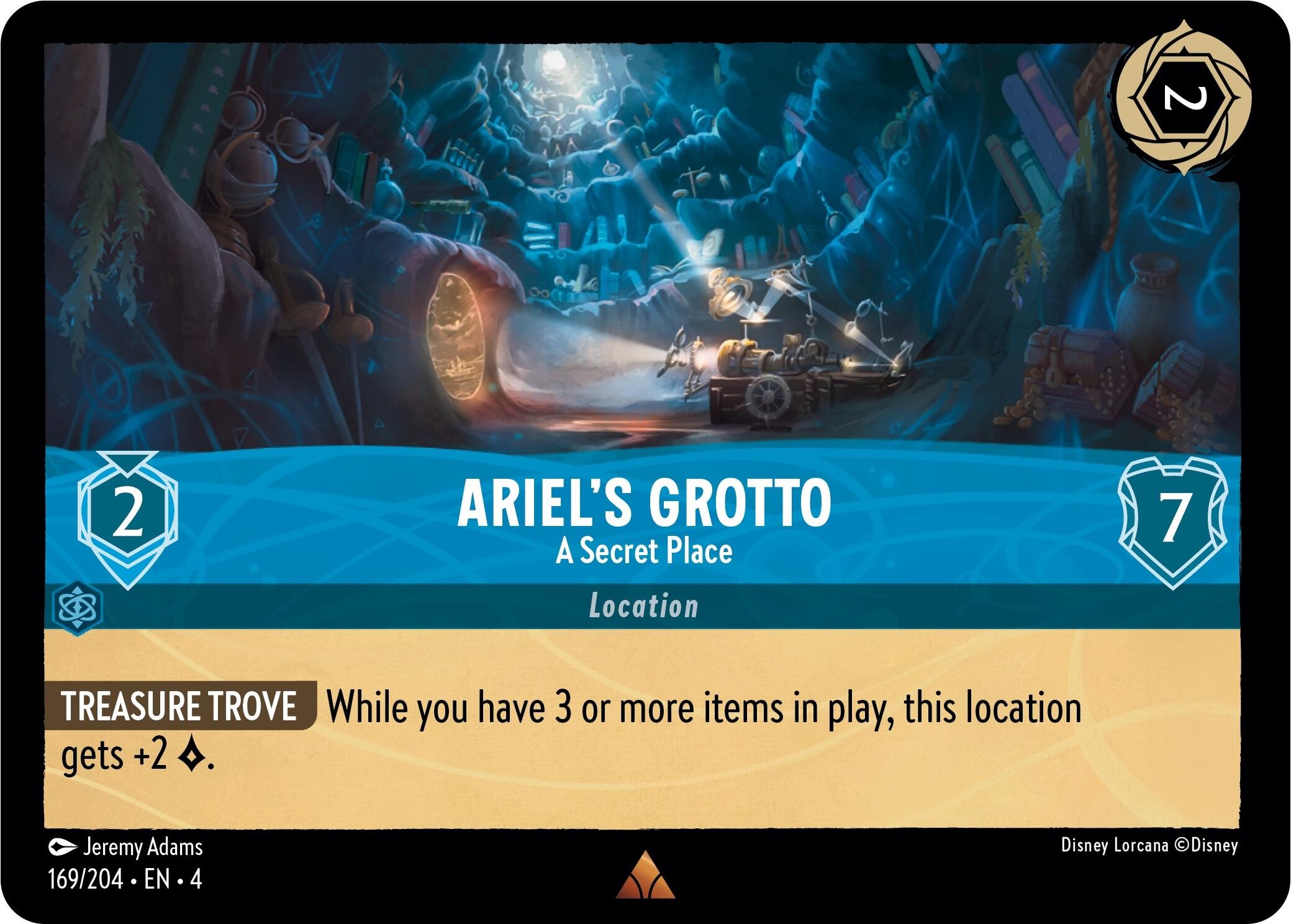 Ariel's Grotto - A Secret Place (169/204) [Ursula's Return] | Cards and Coasters CA