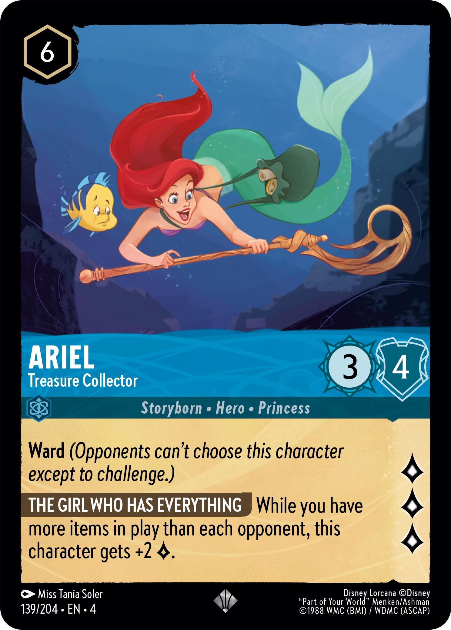 Ariel - Treasure Collector (139/204) [Ursula's Return] | Cards and Coasters CA