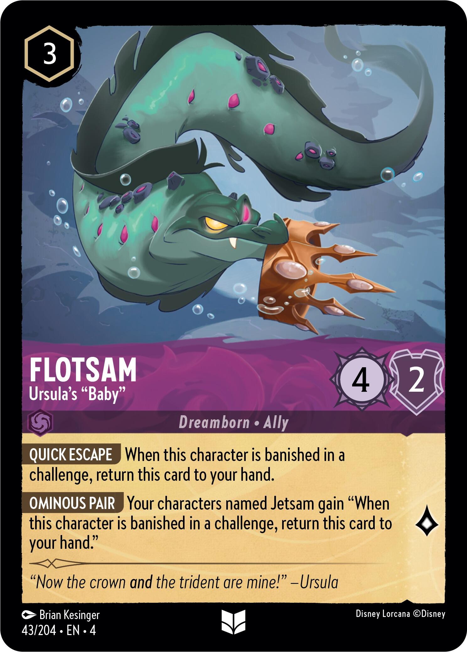 Flotsam - Ursula's "Baby" (43/204) [Ursula's Return] | Cards and Coasters CA