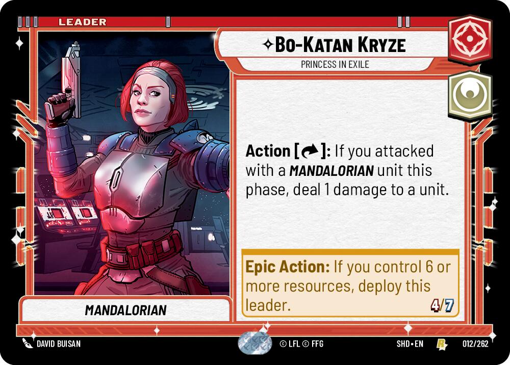 Bo-Katan Kryze - Princess in Exile (012/262) (012/262) [Shadows of the Galaxy] | Cards and Coasters CA