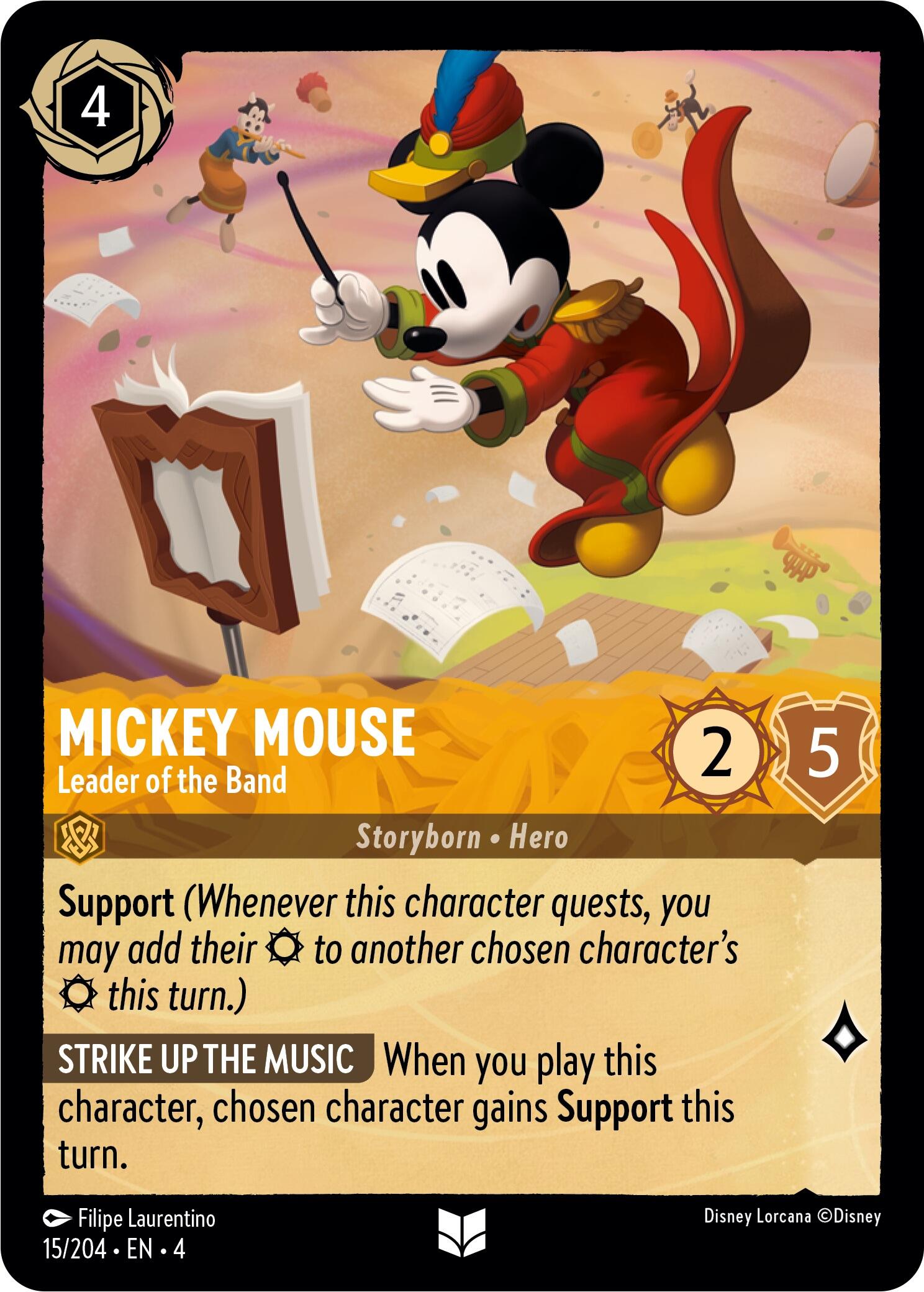 Mickey Mouse - Leader of the Band (15/204) [Ursula's Return] | Cards and Coasters CA