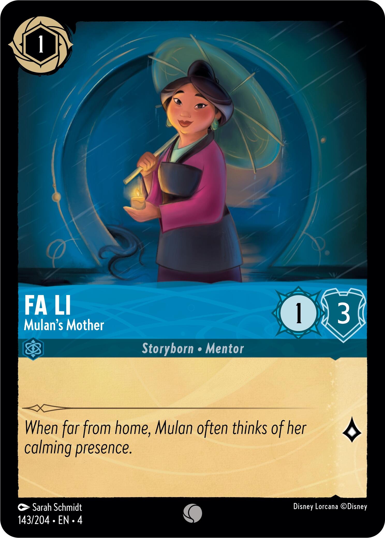 Fa Li - Mulan's Mother (143/204) [Ursula's Return] | Cards and Coasters CA