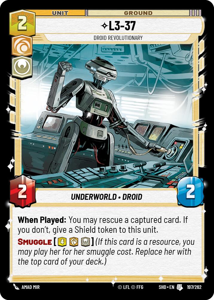 L3-37 - Droid Revolutionary (197/262) (197/262) [Shadows of the Galaxy] | Cards and Coasters CA