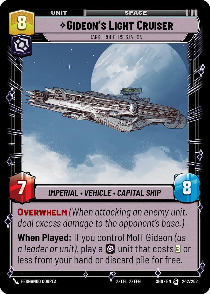 Gideon's Light Cruiser - Dark Troopers' Station (242/262) (242/262) [Shadows of the Galaxy] | Cards and Coasters CA