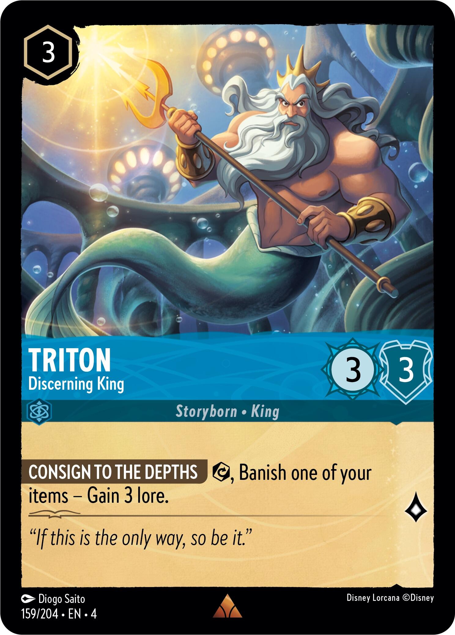 Triton - Discerning King (159/204) [Ursula's Return] | Cards and Coasters CA