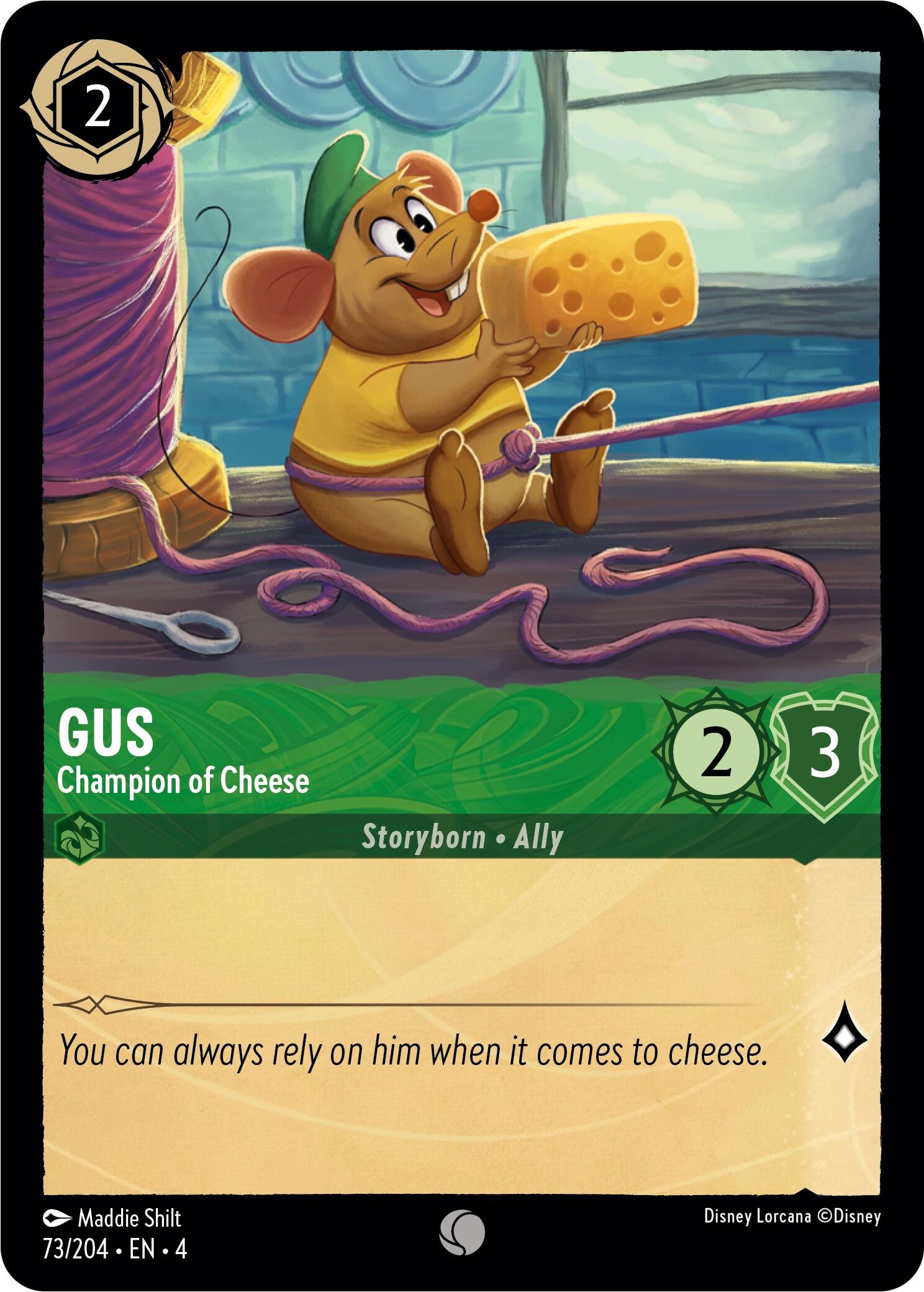 Gus - Champion of Cheese (73/204) [Ursula's Return] | Cards and Coasters CA