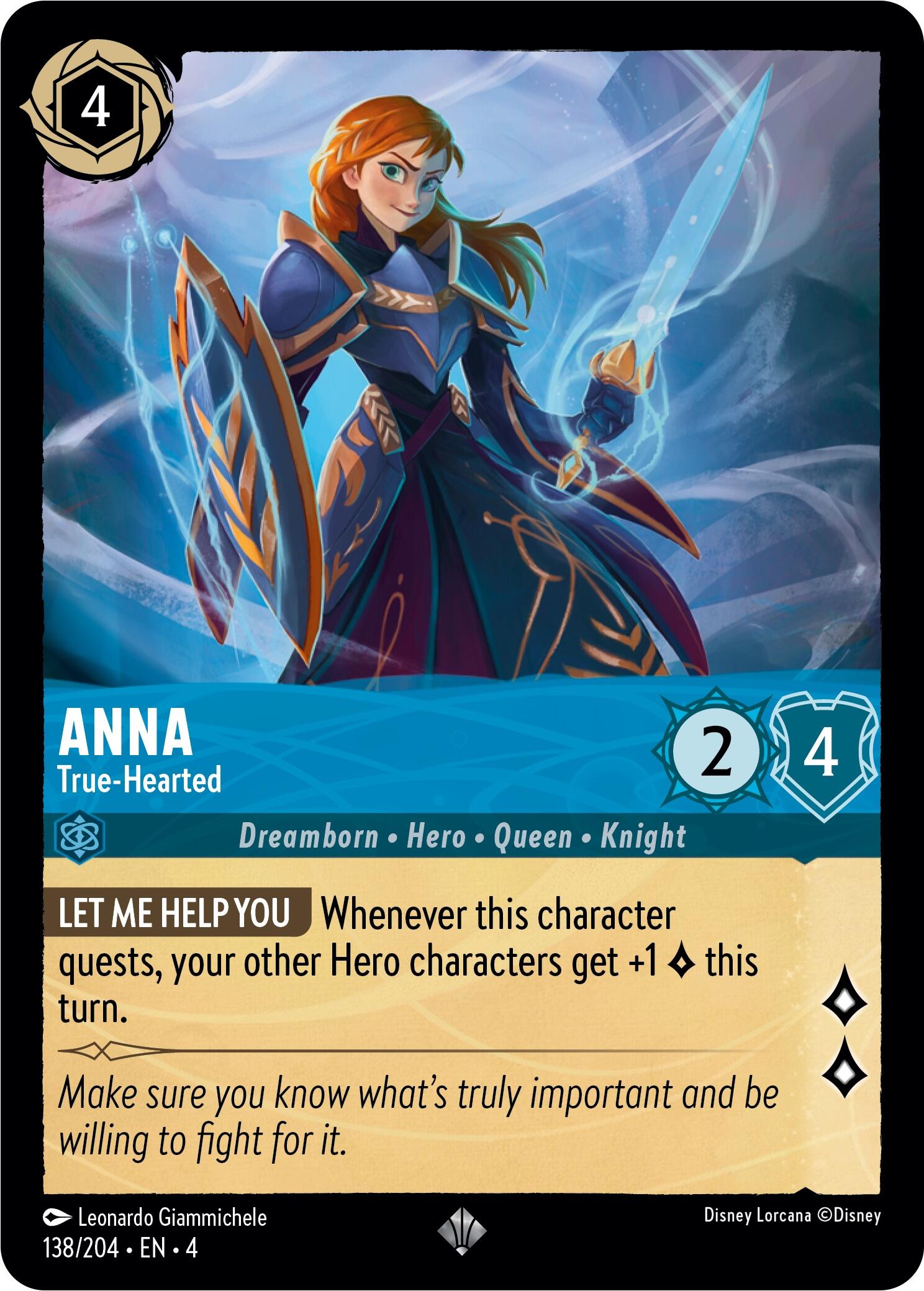 Anna - True-Hearted (138/204) [Ursula's Return] | Cards and Coasters CA