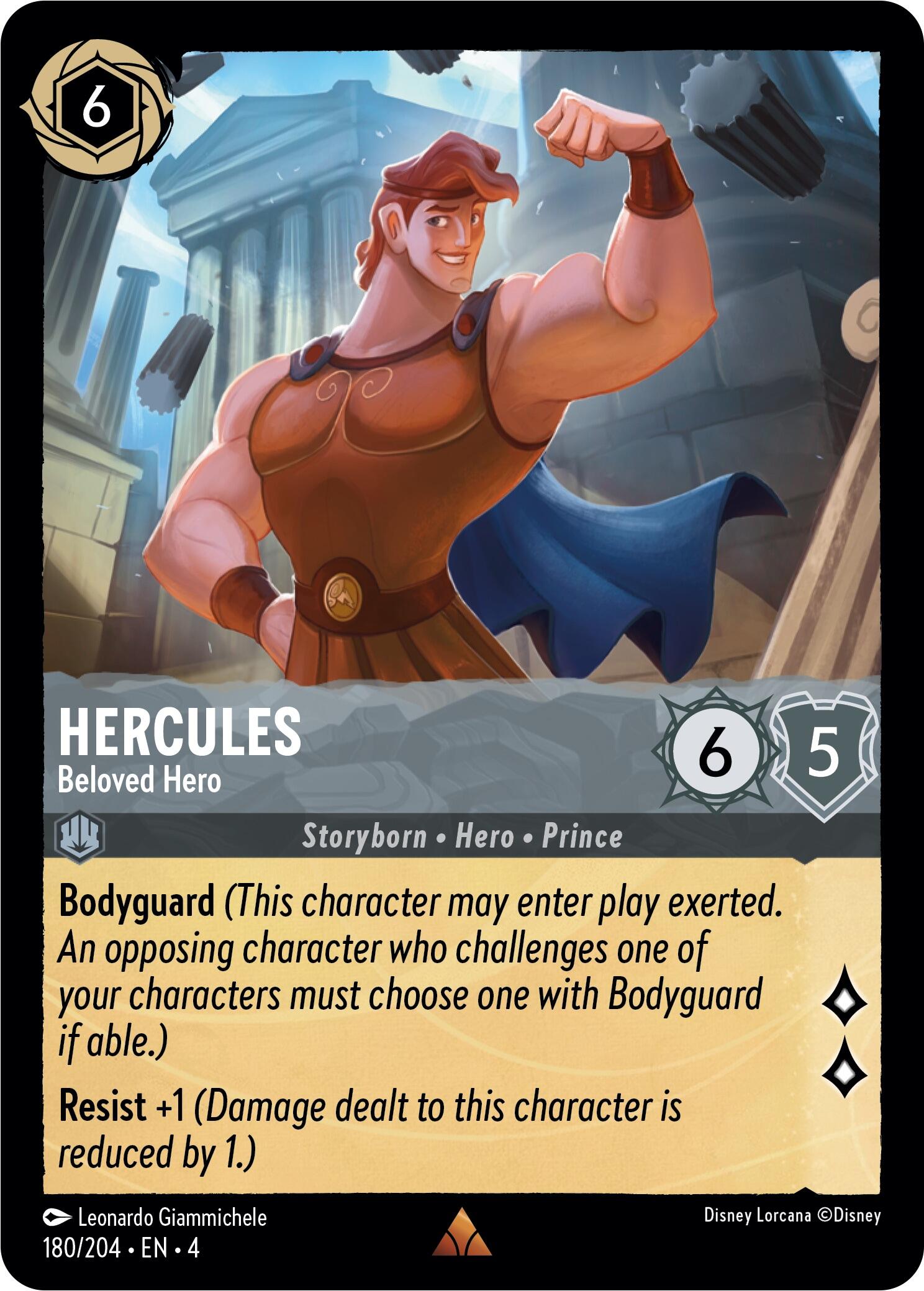 Hercules - Beloved Hero (180/204) [Ursula's Return] | Cards and Coasters CA