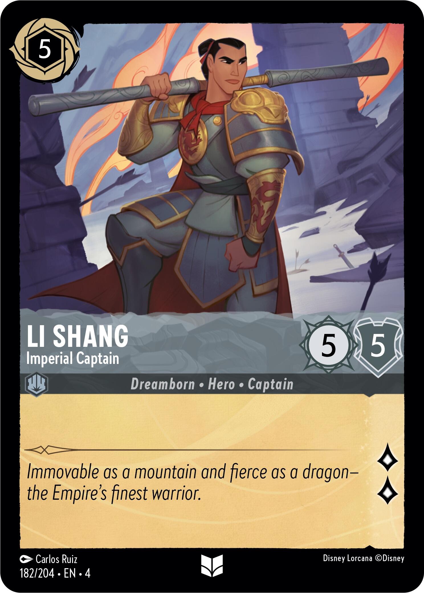 Li Shang - Imperial Captain (182/204) [Ursula's Return] | Cards and Coasters CA