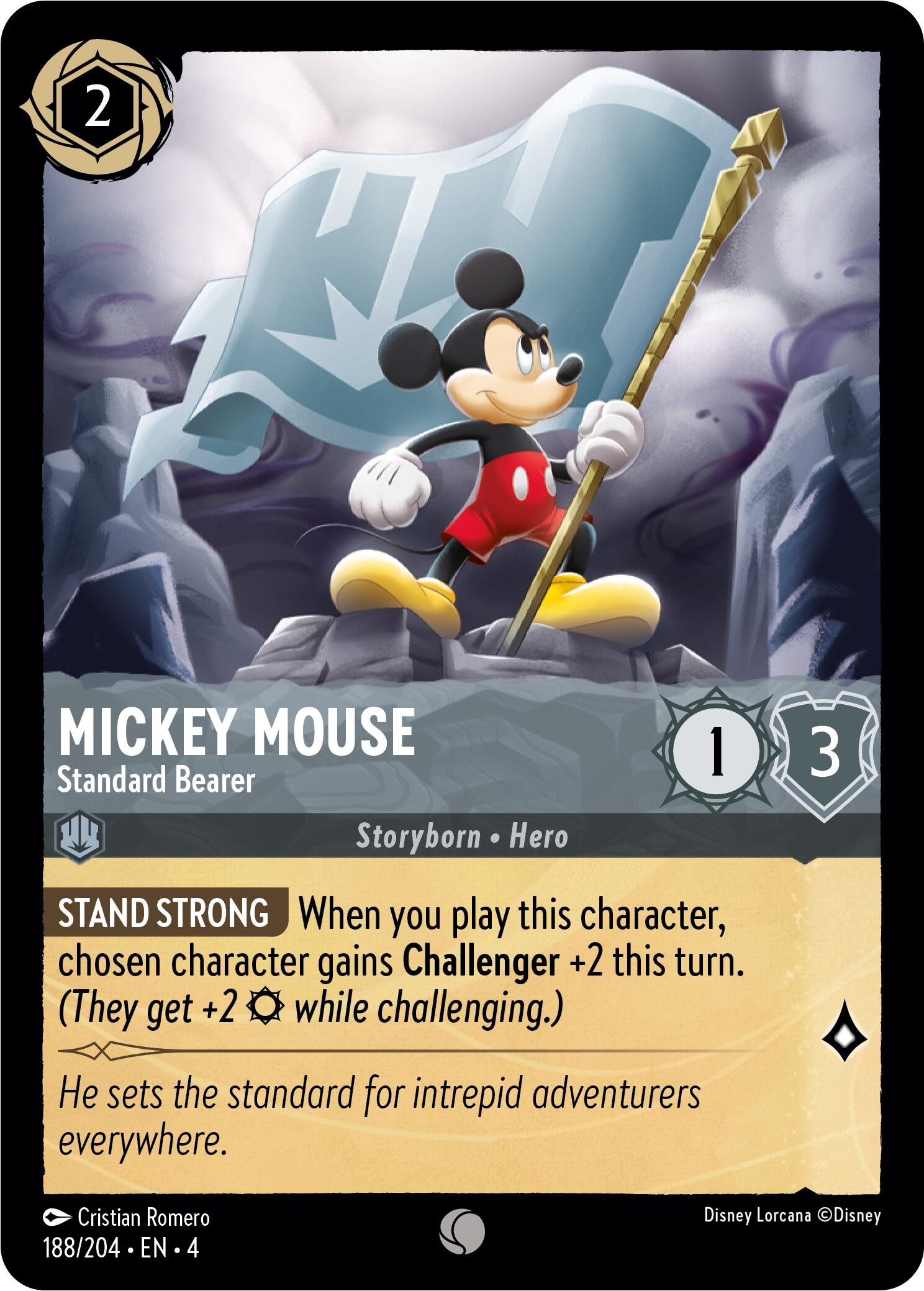 Mickey Mouse - Standard Bearer (188/204) [Ursula's Return] | Cards and Coasters CA