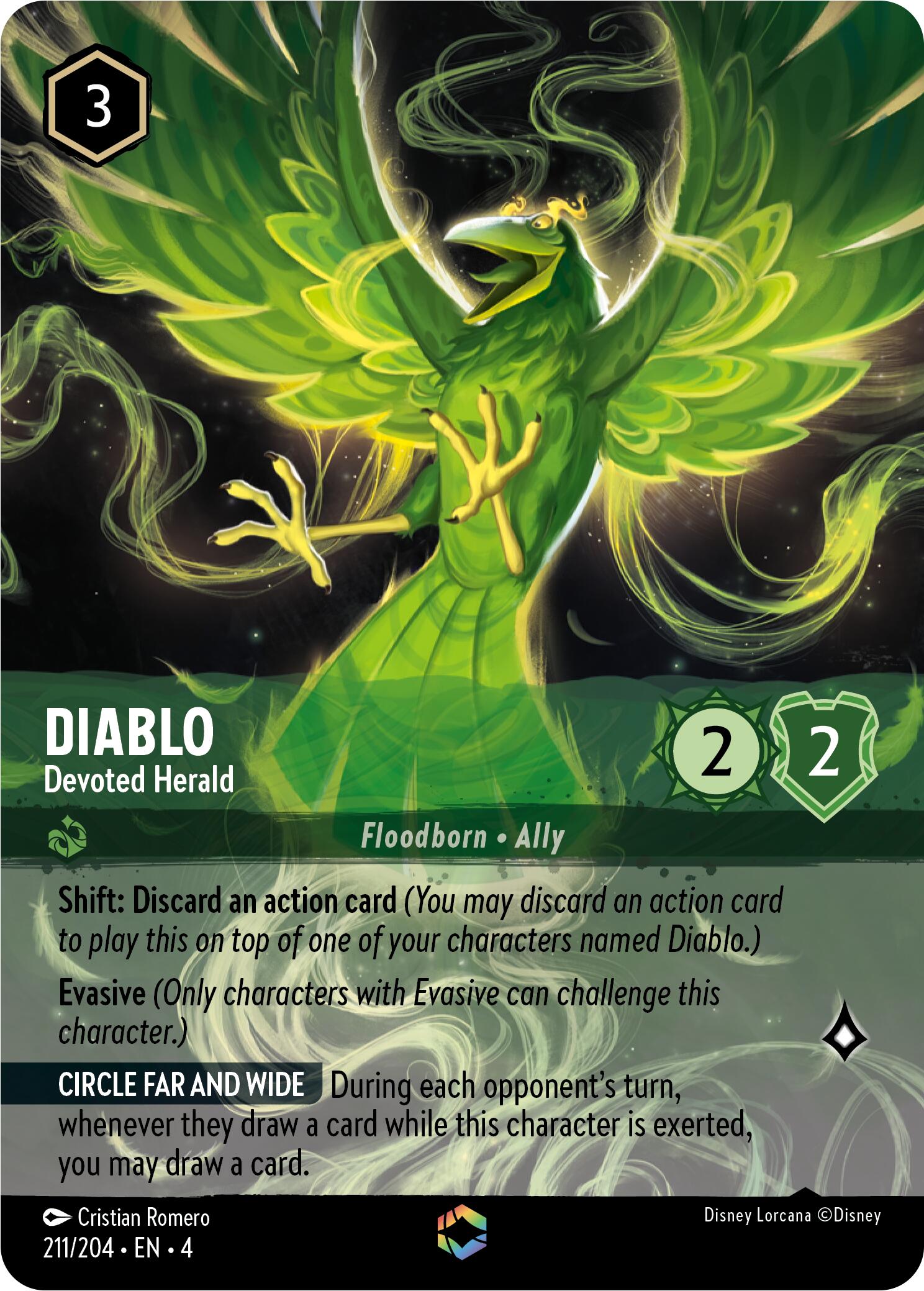 Diablo - Devoted Herald (Enchanted) (211/204) [Ursula's Return] | Cards and Coasters CA