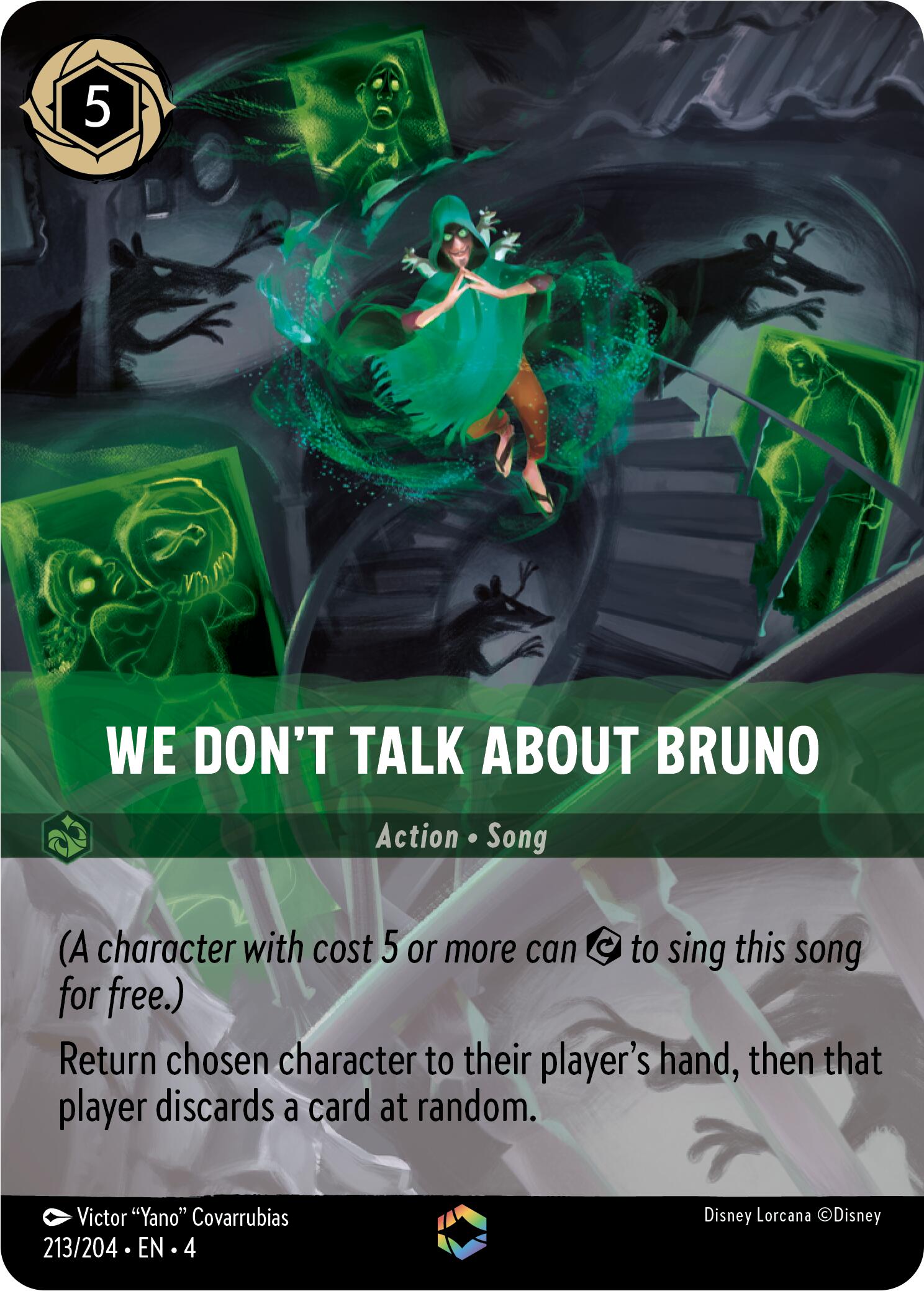 We Don't Talk About Bruno (Enchanted) (213/204) [Ursula's Return] | Cards and Coasters CA