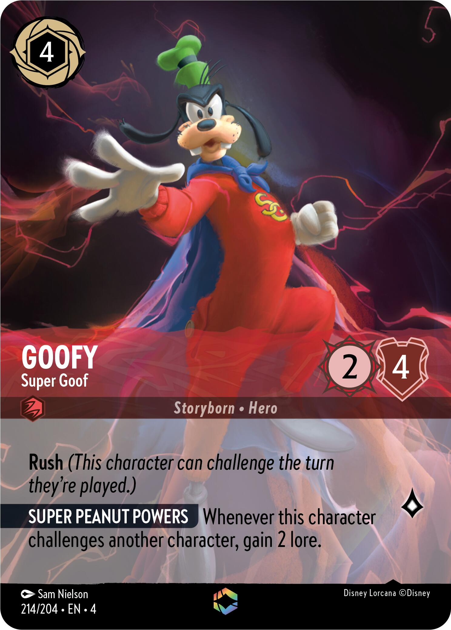 Goofy - Super Goof (Enchanted) (214/204) [Ursula's Return] | Cards and Coasters CA