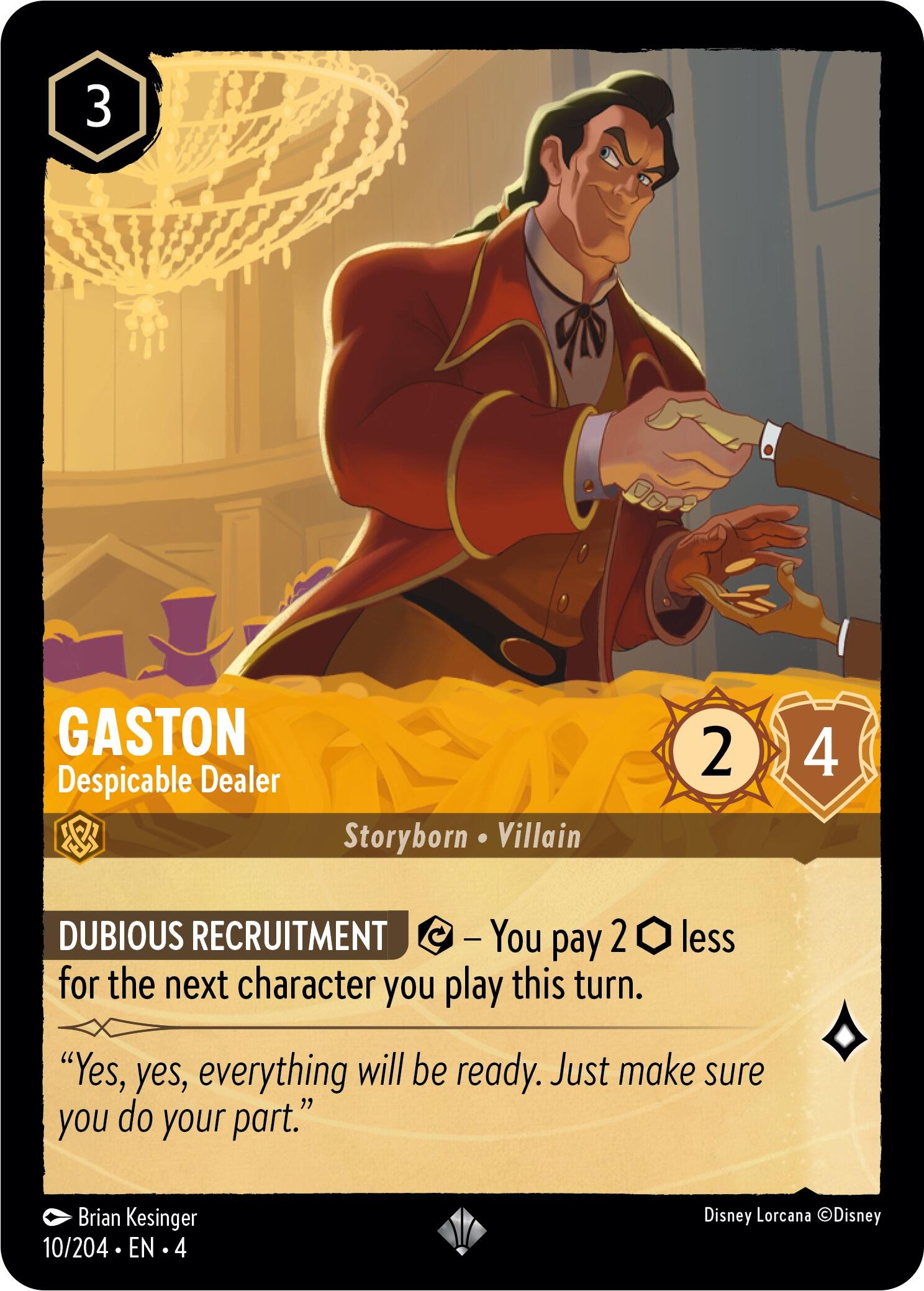 Gaston - Despicable Dealer (10/204) [Ursula's Return] | Cards and Coasters CA