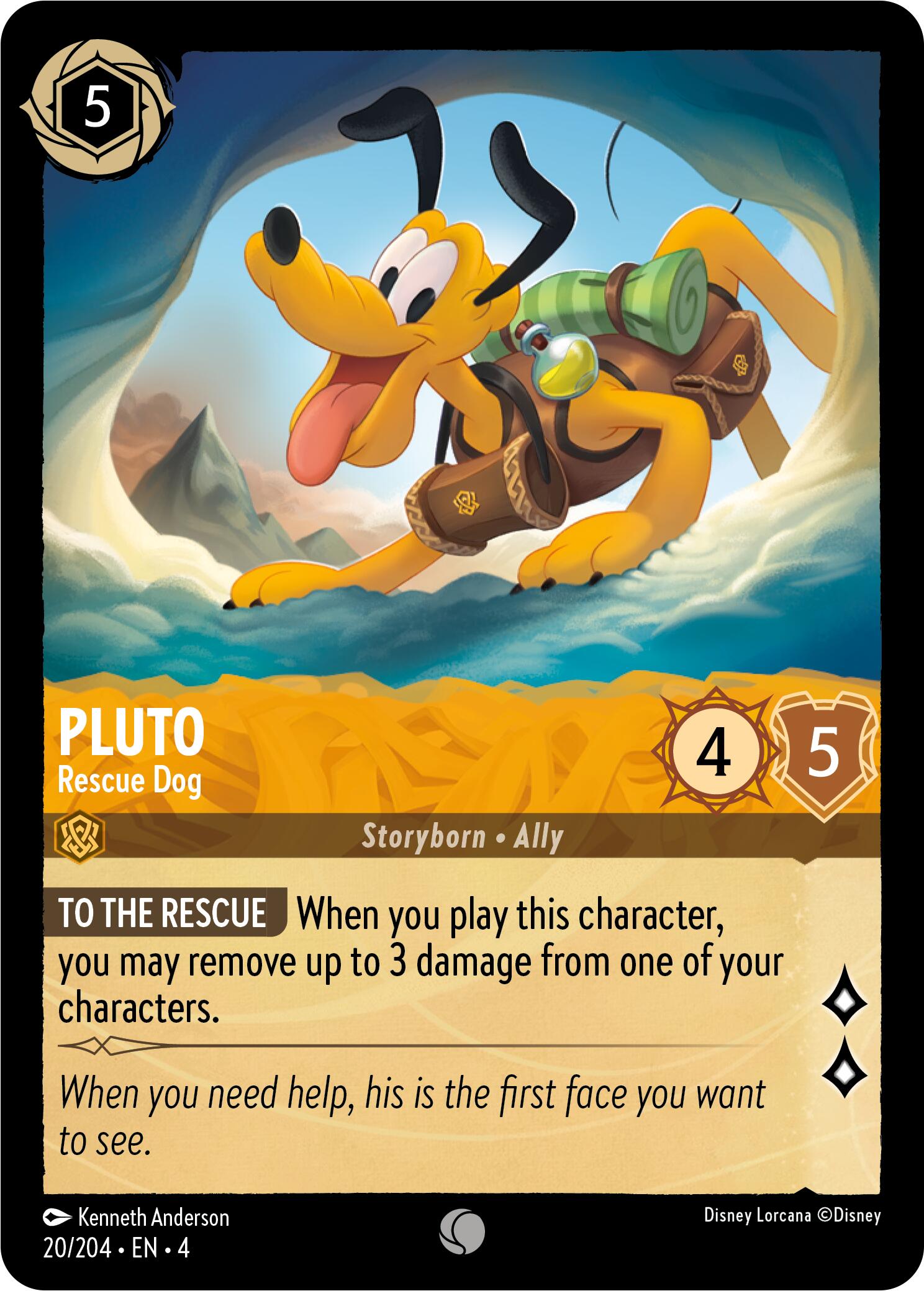 Pluto - Rescue Dog (20/204) [Ursula's Return] | Cards and Coasters CA