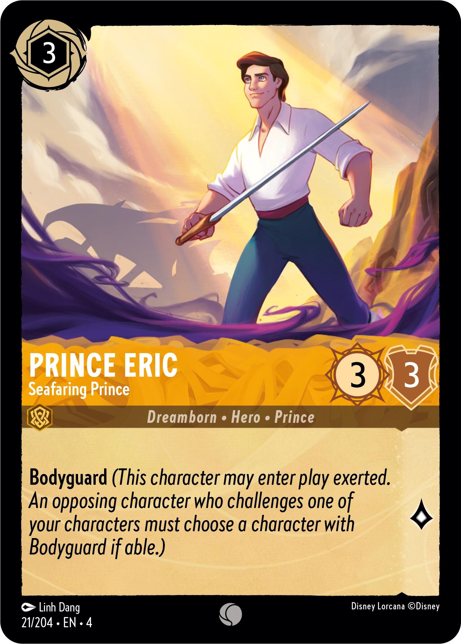 Prince Eric - Seafaring Prince (21/204) [Ursula's Return] | Cards and Coasters CA