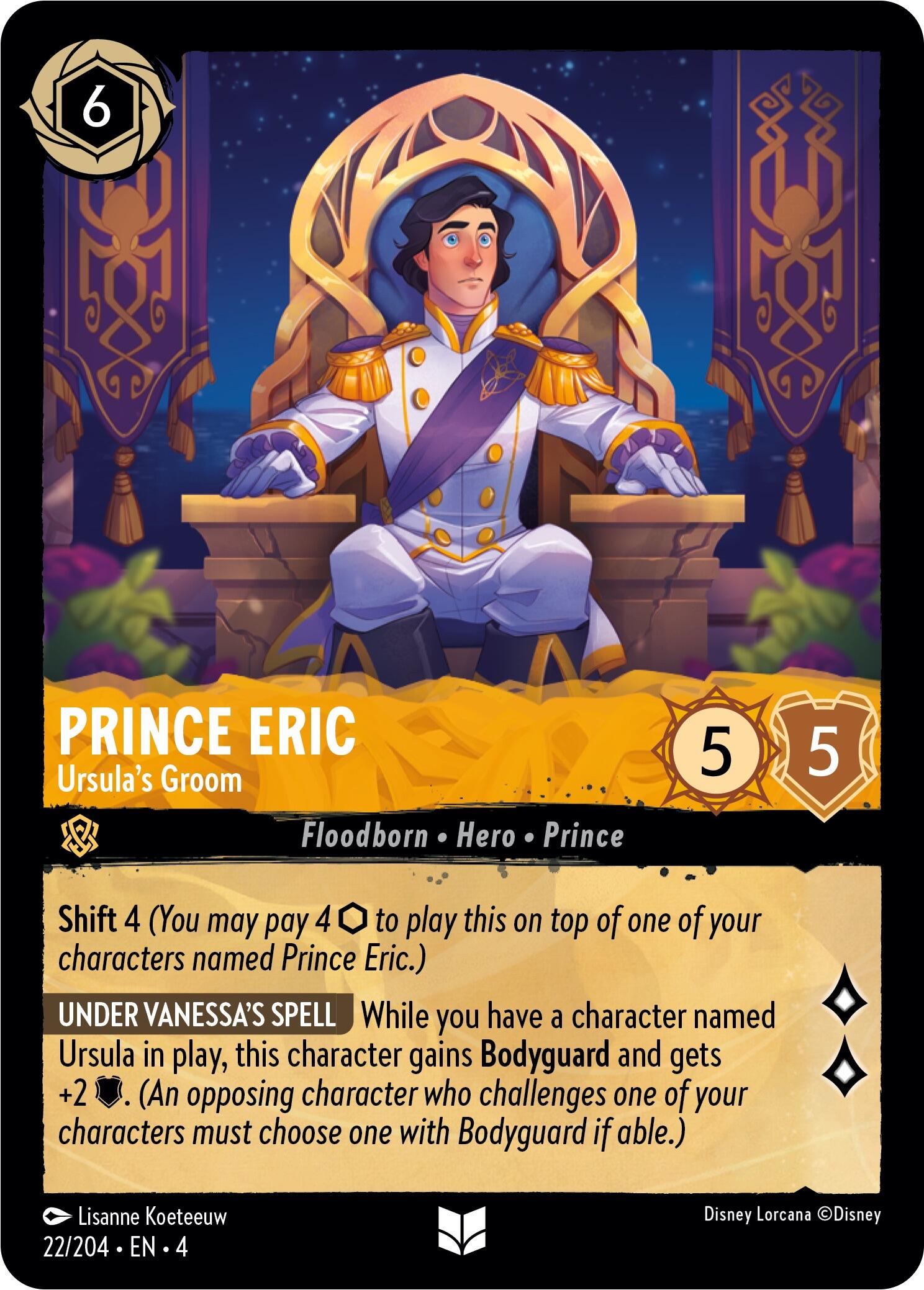 Prince Eric - Ursula's Groom (22/204) [Ursula's Return] | Cards and Coasters CA