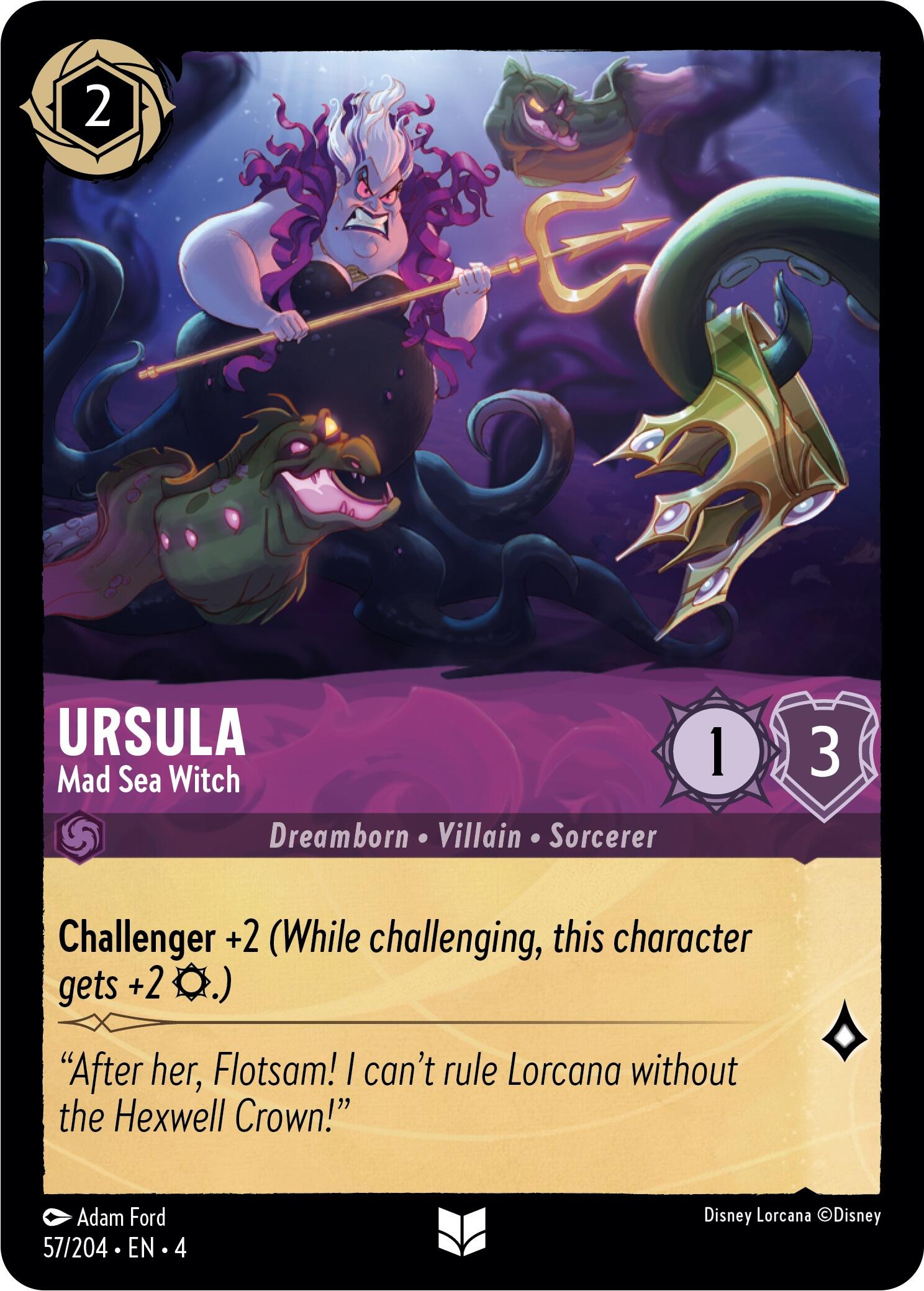 Ursula - Mad Sea Witch (57/204) [Ursula's Return] | Cards and Coasters CA