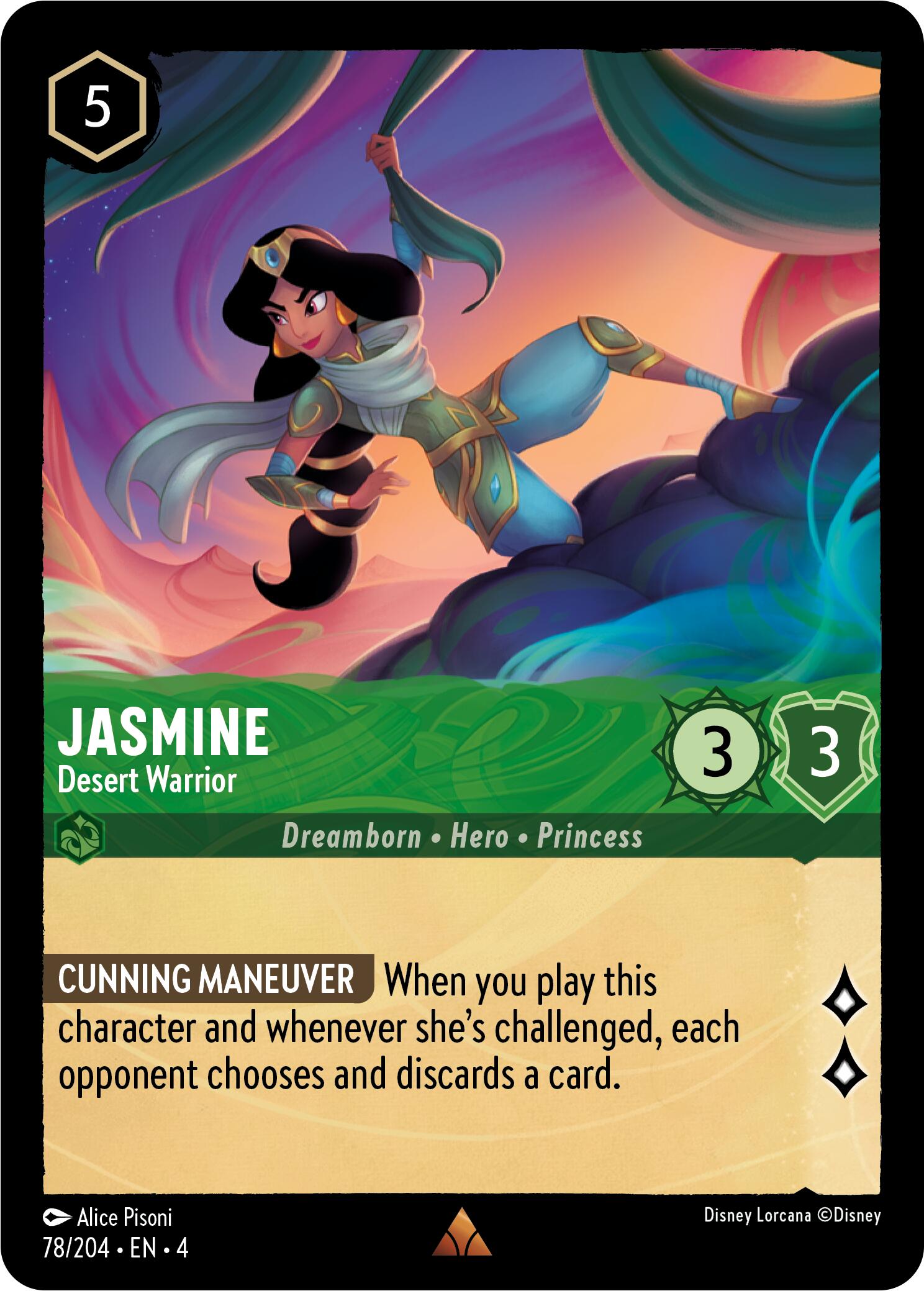 Jasmine - Desert Warrior (78/204) [Ursula's Return] | Cards and Coasters CA