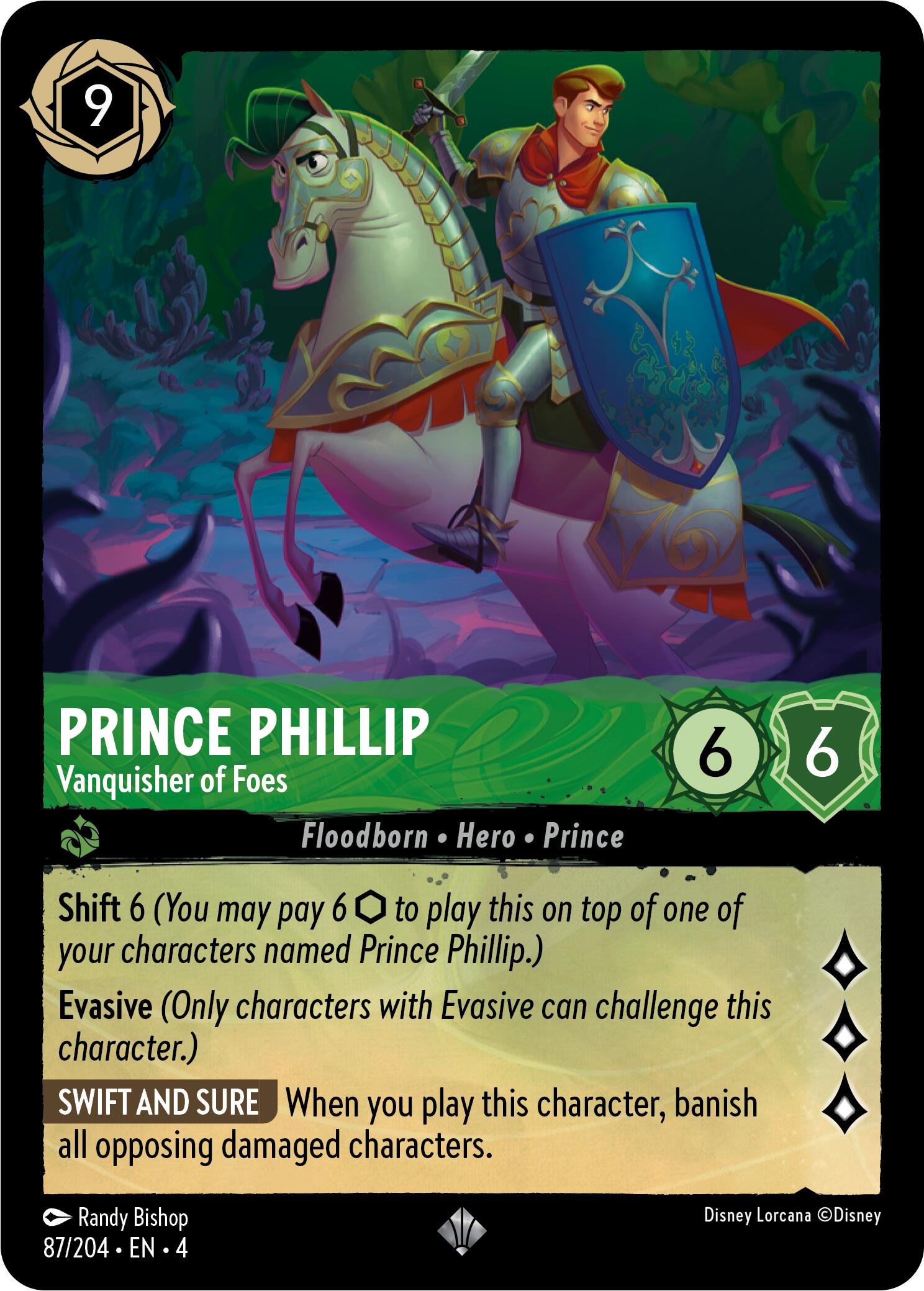 Prince Phillip - Vanquisher of Foes (87/204) [Ursula's Return] | Cards and Coasters CA