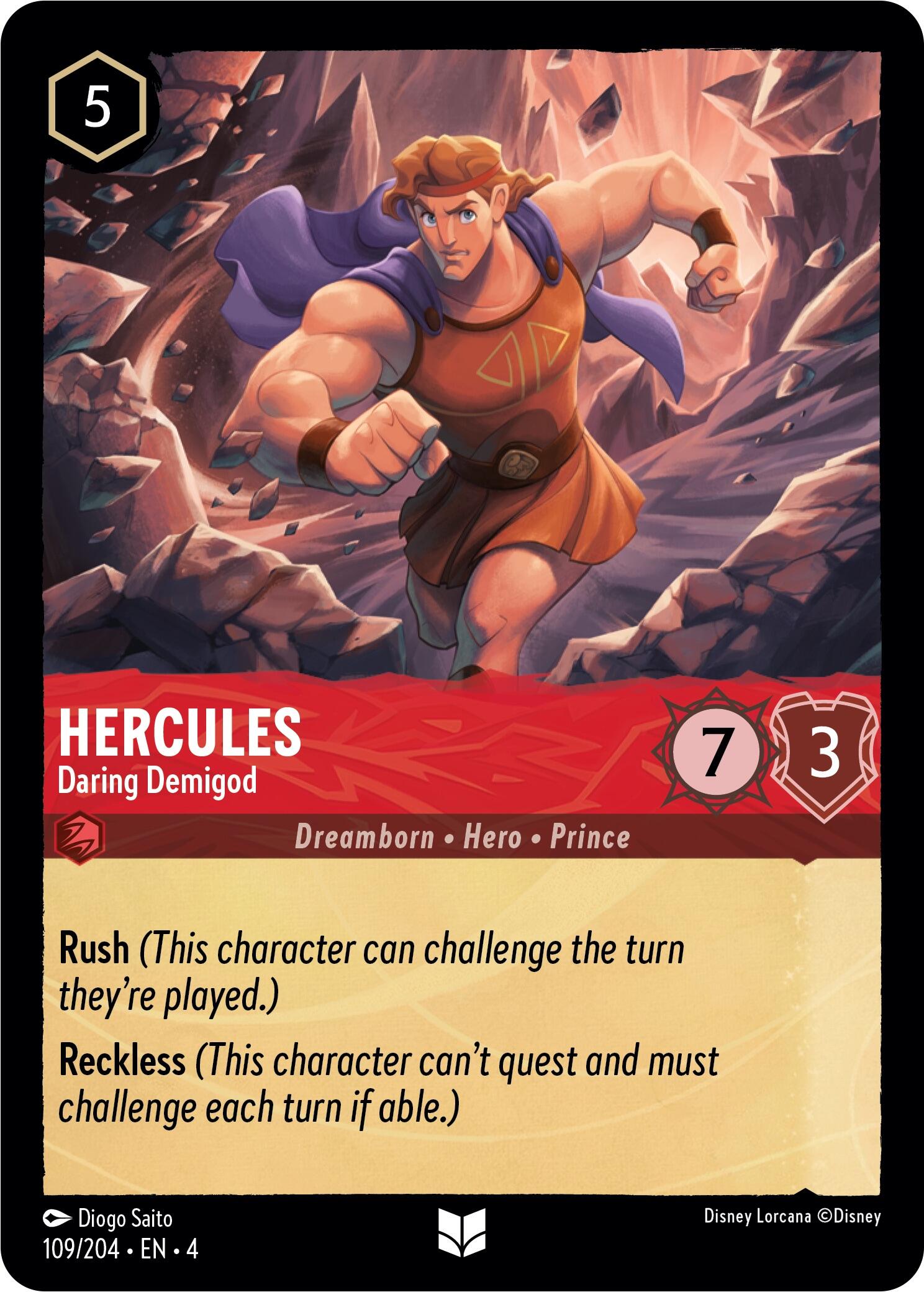 Hercules - Daring Demigod (109/204) [Ursula's Return] | Cards and Coasters CA