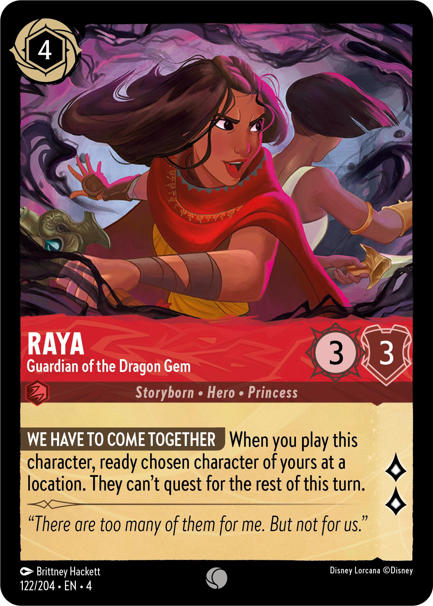 Raya - Guardian of the Dragon Gem (122/204) [Ursula's Return] | Cards and Coasters CA