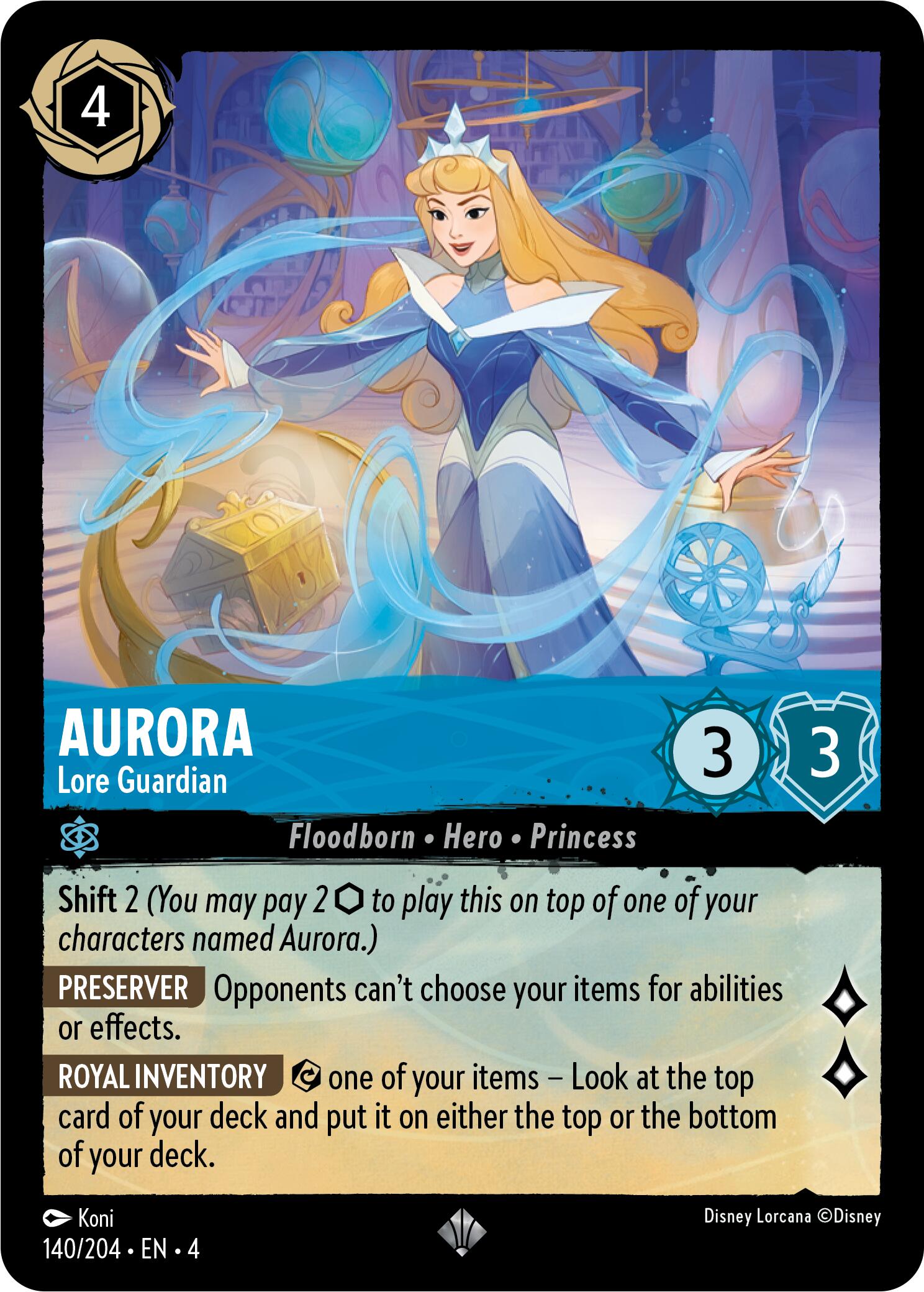 Aurora - Lore Guardian (140/204) [Ursula's Return] | Cards and Coasters CA