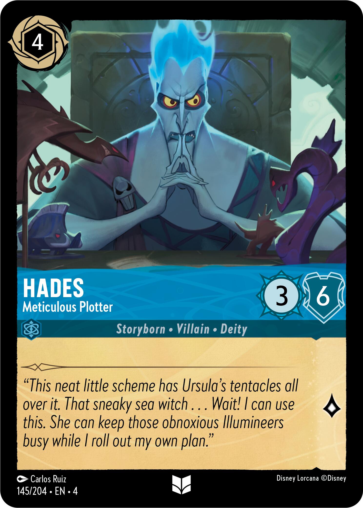 Hades - Meticulous Plotter (145/204) [Ursula's Return] | Cards and Coasters CA