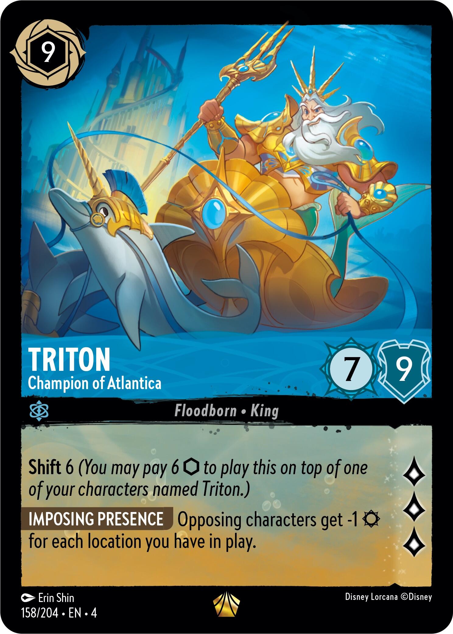 Triton - Champion of Atlantica (158/204) [Ursula's Return] | Cards and Coasters CA