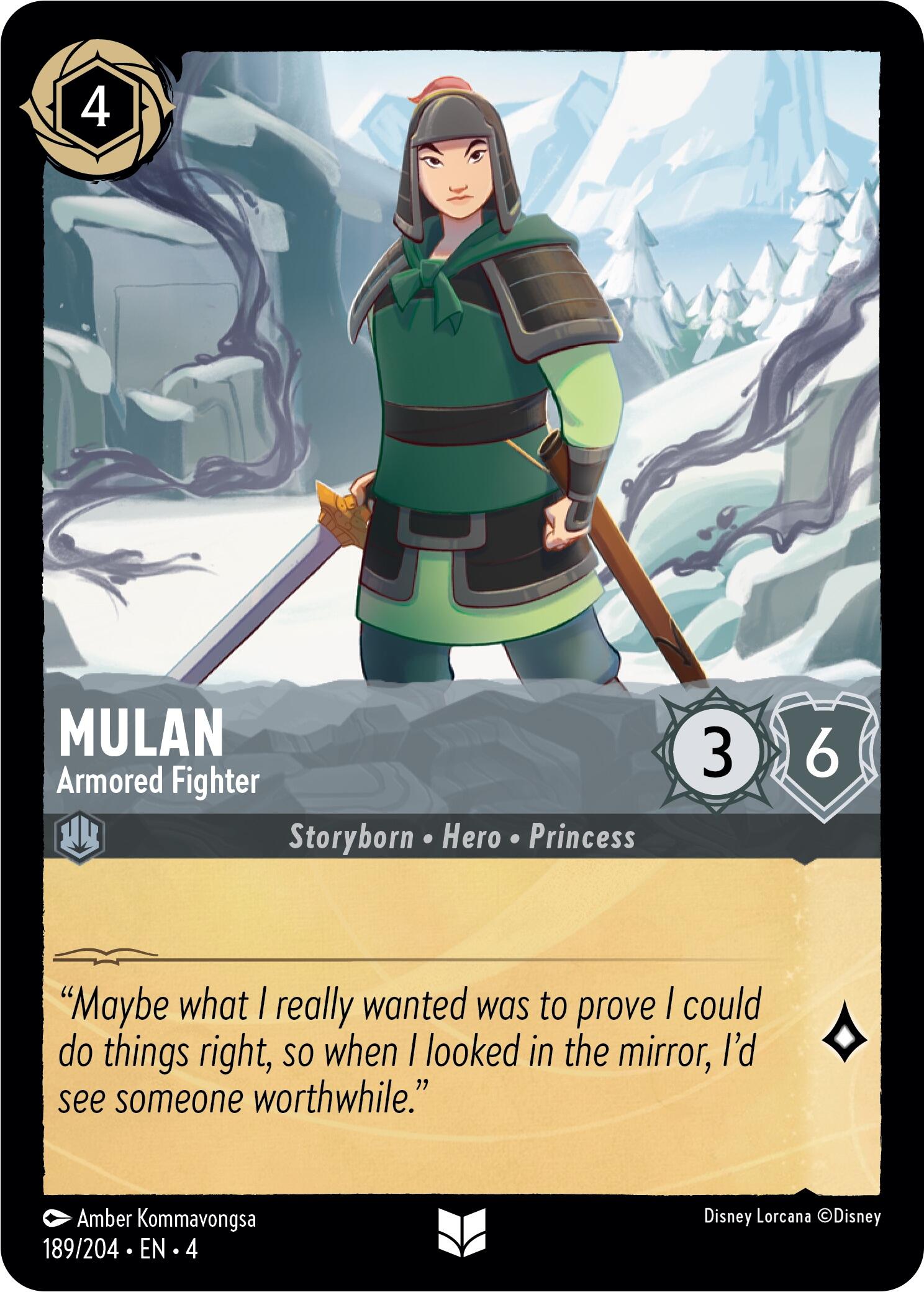 Mulan - Armored Fighter (189/204) [Ursula's Return] | Cards and Coasters CA