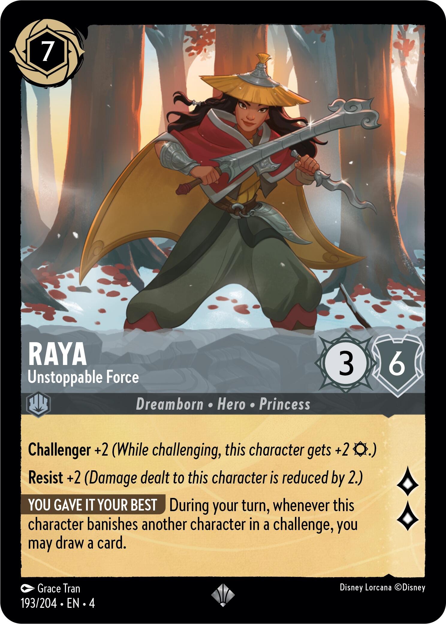 Raya - Unstoppable Force (193/204) [Ursula's Return] | Cards and Coasters CA