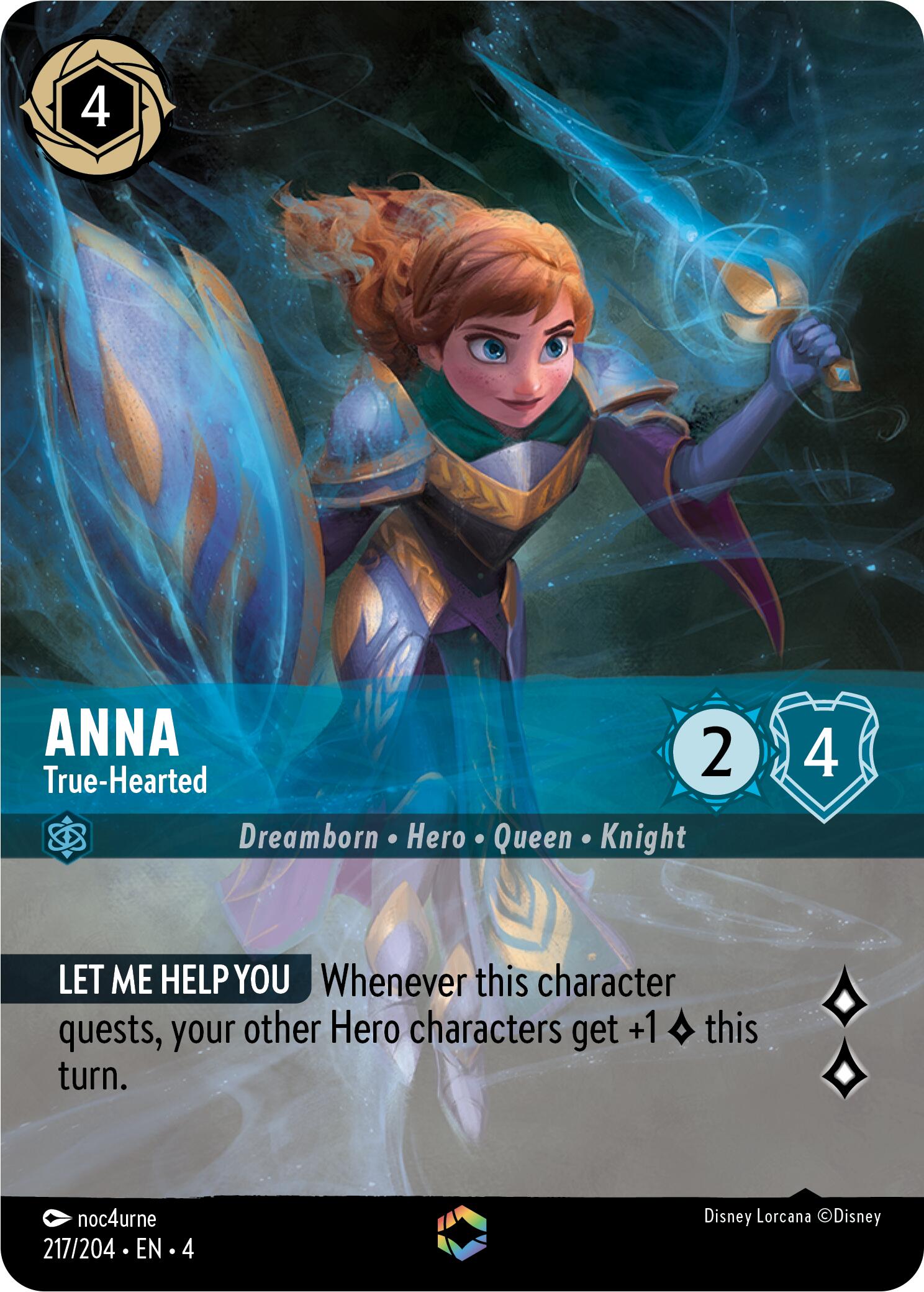 Anna - True-Hearted (Enchanted) (217/204) [Ursula's Return] | Cards and Coasters CA