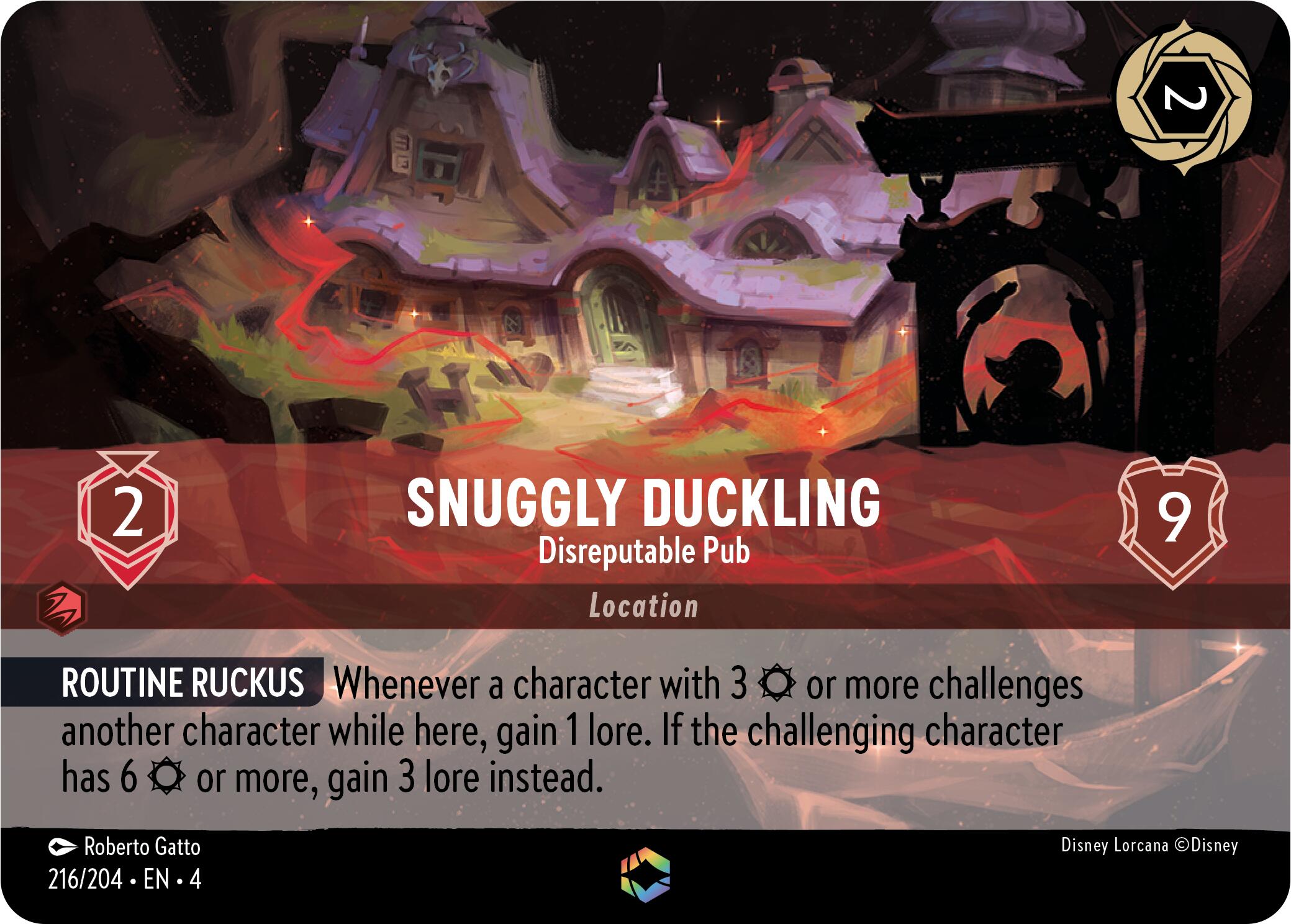 Snuggly Duckling - Disreputable Pub (Enchanted) (216/204) [Ursula's Return] | Cards and Coasters CA