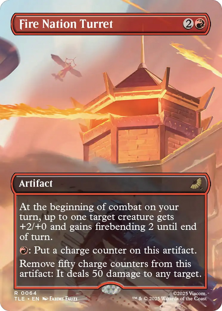 Fire Nation Turret (Borderless) [Avatar: The Last Airbender: Eternal-Legal] | Cards and Coasters CA