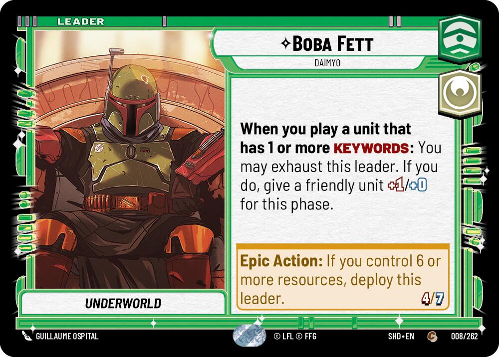 Boba Fett - Daimyo (008/262) (008/262) [Shadows of the Galaxy] | Cards and Coasters CA