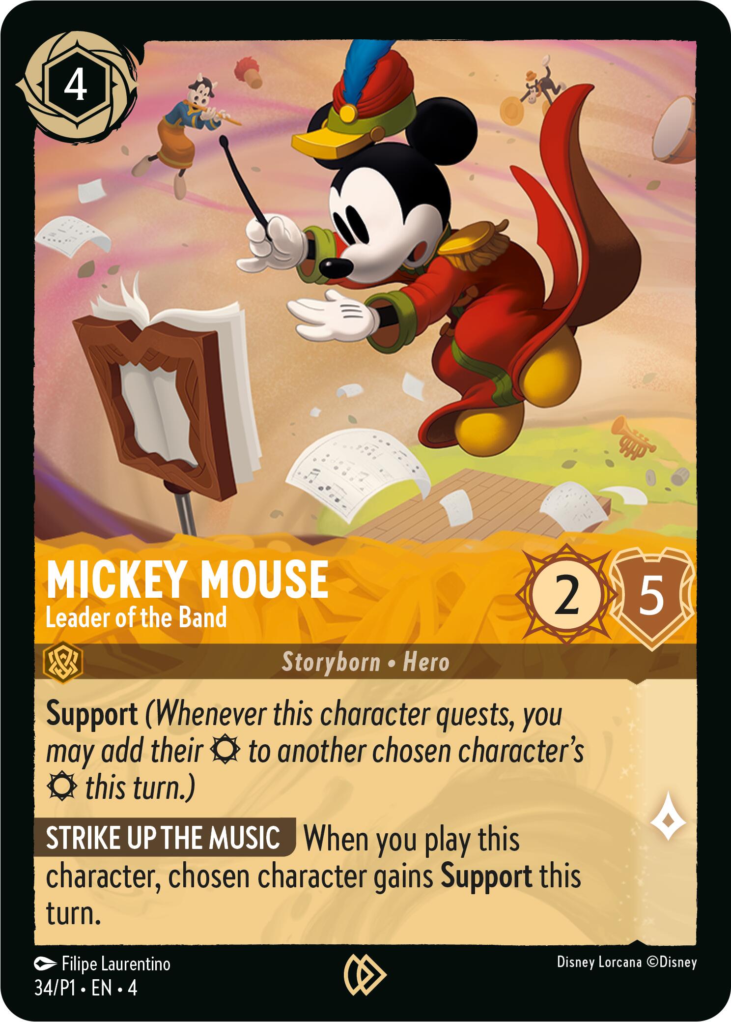 Mickey Mouse - Leader of the Band (34) [Promo Cards] | Cards and Coasters CA