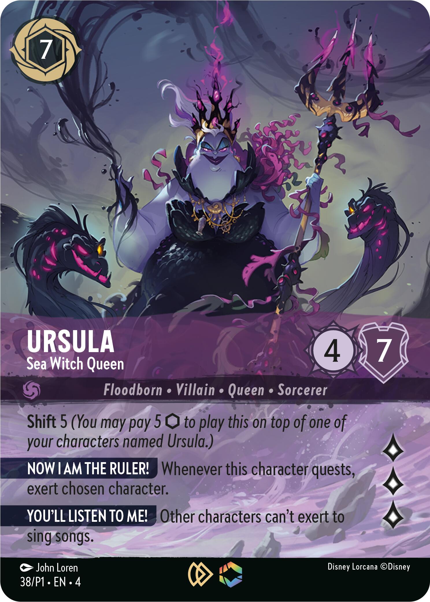 Ursula - Sea Witch Queen (Store Championship) (38) [Promo Cards] | Cards and Coasters CA