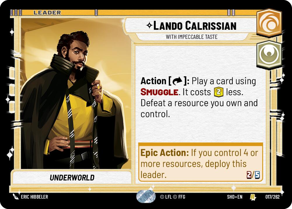 Lando Calrissian - With Impeccable Taste (017/262) (017/262) [Shadows of the Galaxy] | Cards and Coasters CA