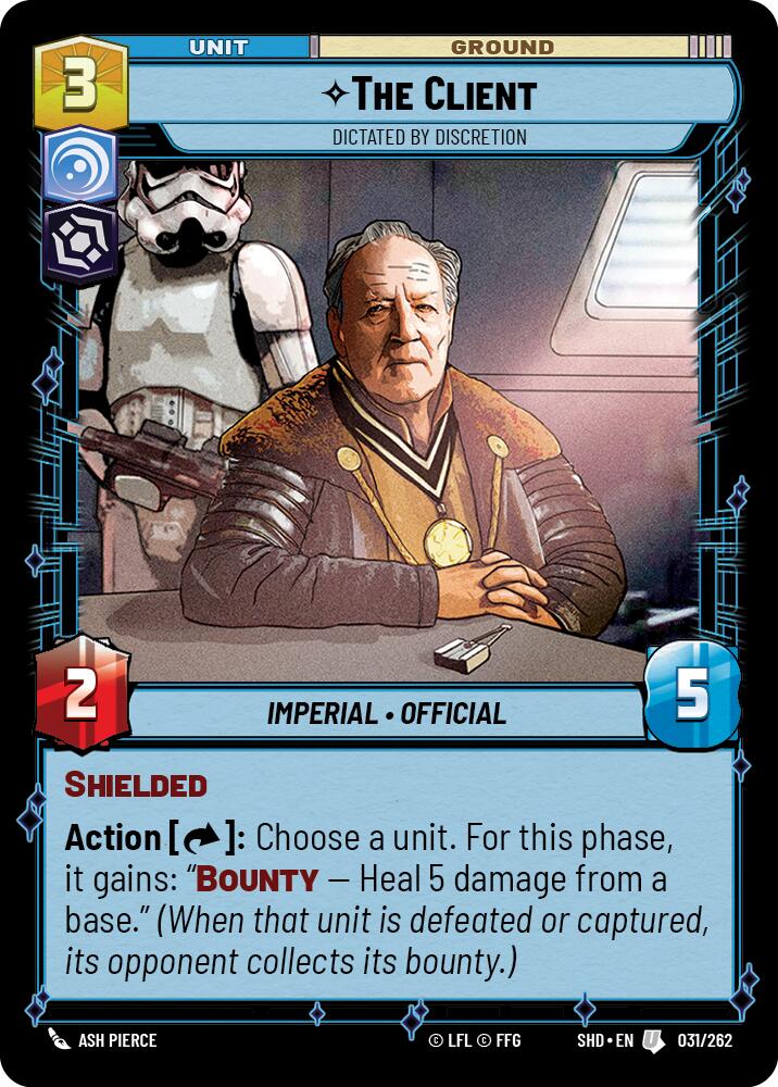 The Client - Dictated by Discretion (031/262) (031/262) [Shadows of the Galaxy] | Cards and Coasters CA