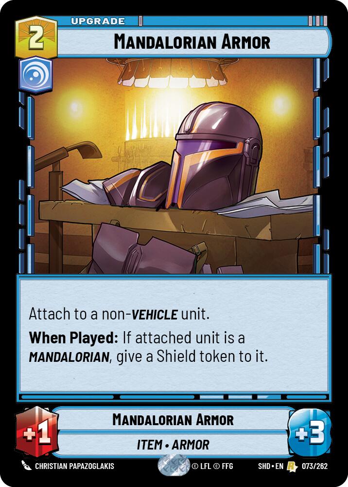 Mandalorian Armor (073/262) (073/262) [Shadows of the Galaxy] | Cards and Coasters CA