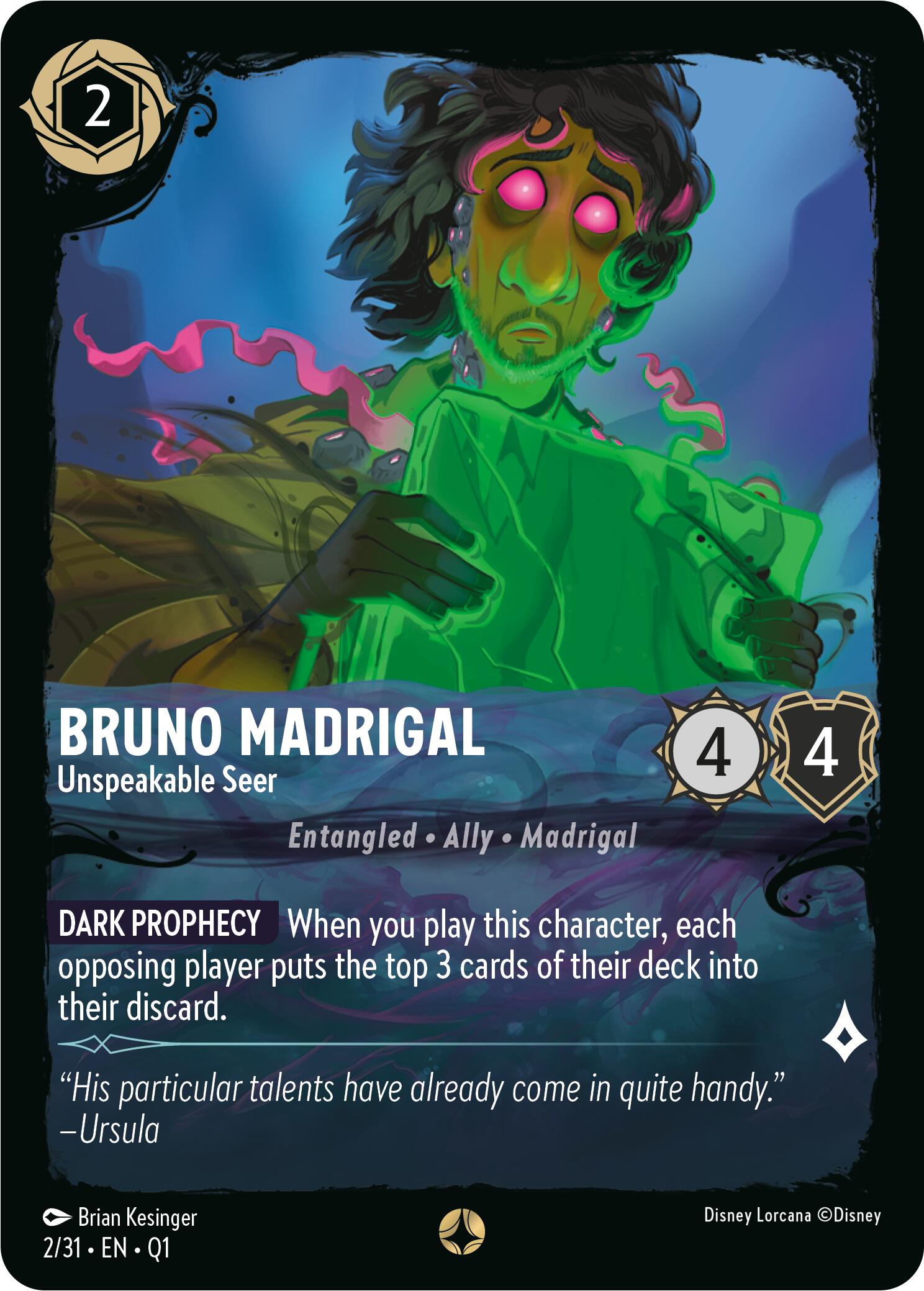 Bruno Madrigal - Unspeakable Seer (2/31) [Illumineer's Quest: Deep Trouble] | Cards and Coasters CA