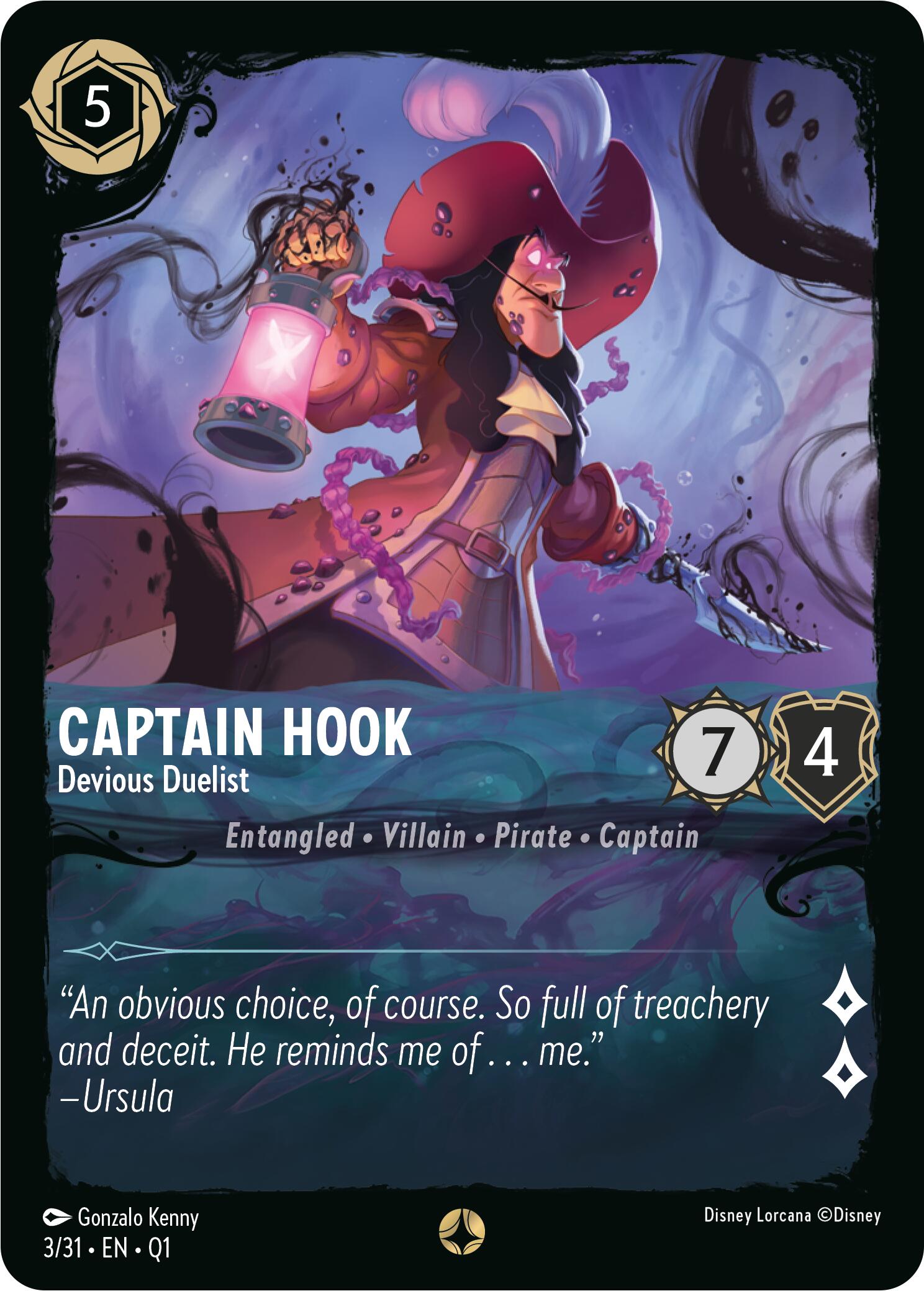 Captain Hook - Devious Duelist (3/31) [Illumineer's Quest: Deep Trouble] | Cards and Coasters CA