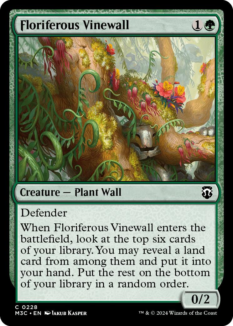 Floriferous Vinewall [Modern Horizons 3 Commander] | Cards and Coasters CA