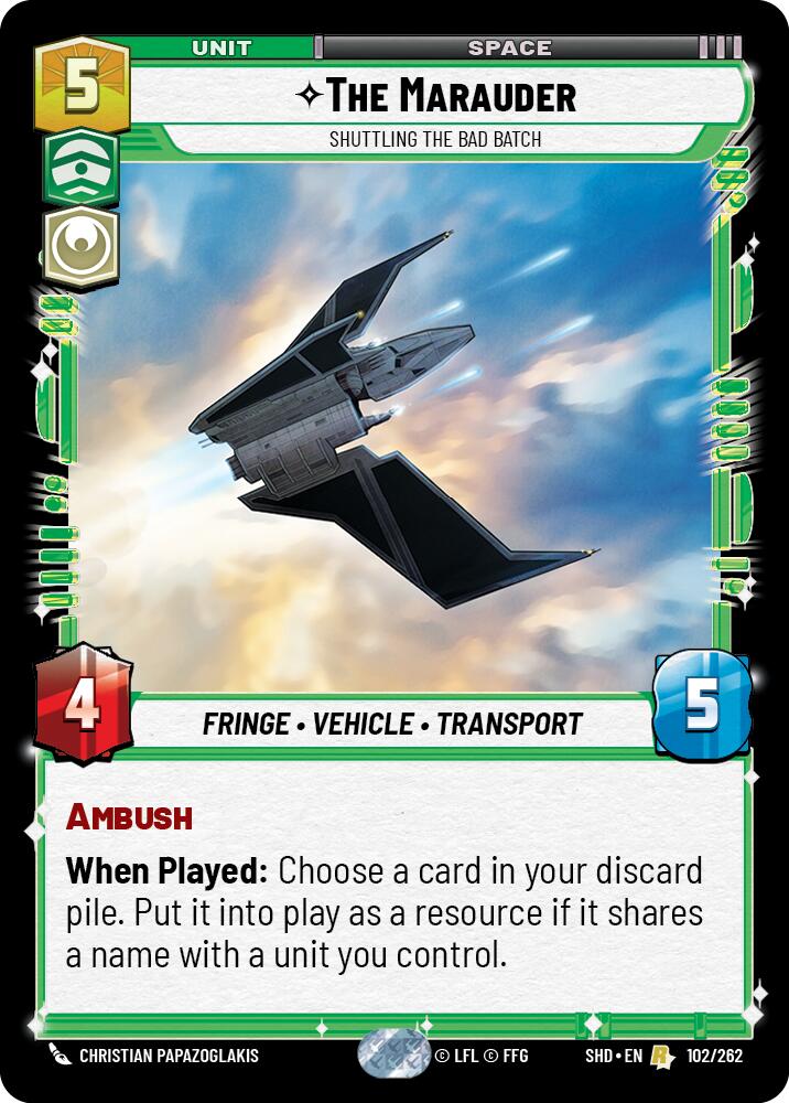 The Marauder - Shuttling the Bad Batch (102/262) (102/262) [Shadows of the Galaxy] | Cards and Coasters CA