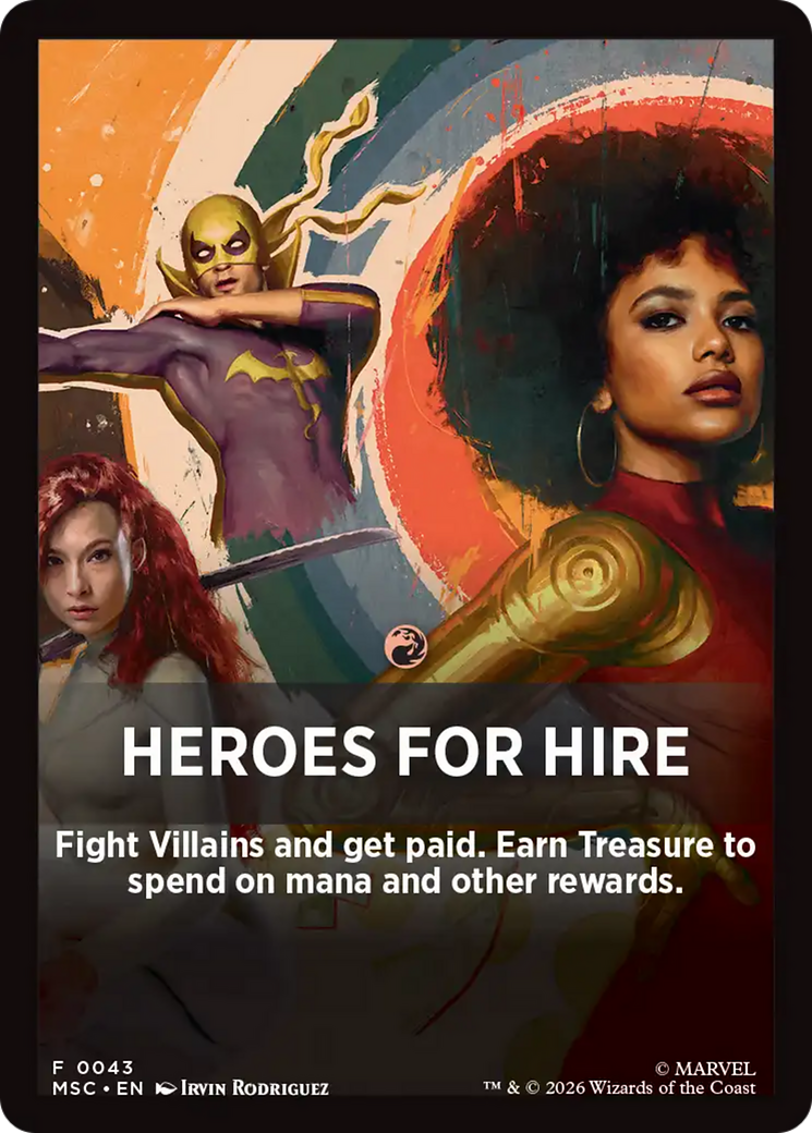 Heroes For Hire Theme Card [Marvel Super Heroes Commander] | Cards and Coasters CA