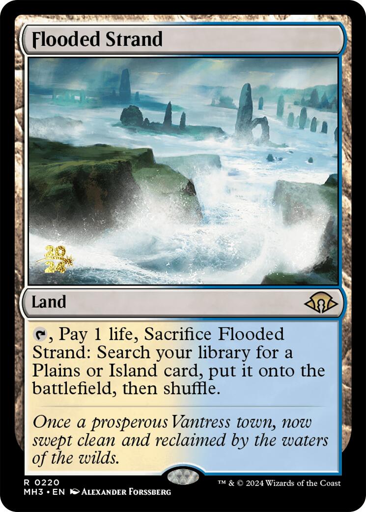 Flooded Strand [Modern Horizons 3 Prerelease Promos] | Cards and Coasters CA