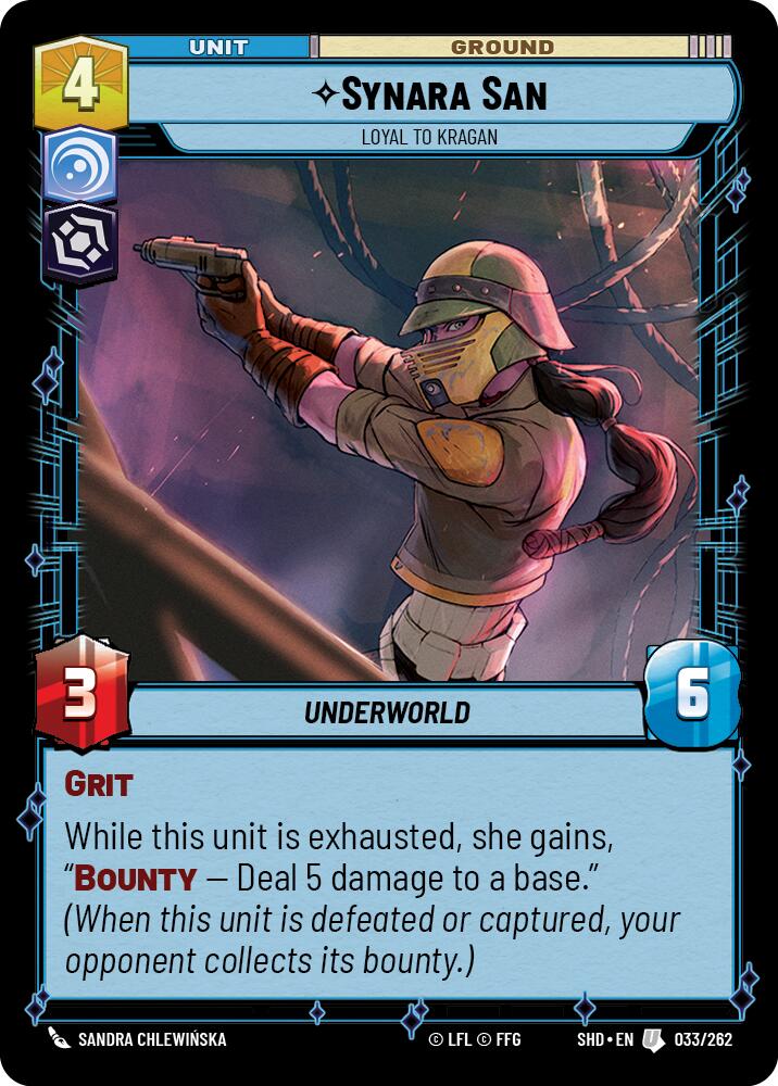 Synara San - Loyal to Kragan (033/262) (033/262) [Shadows of the Galaxy] | Cards and Coasters CA