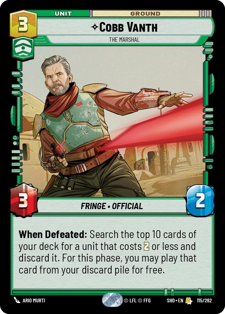 Cobb Vanth - The Marshal (115/262) (115/262) [Shadows of the Galaxy] | Cards and Coasters CA