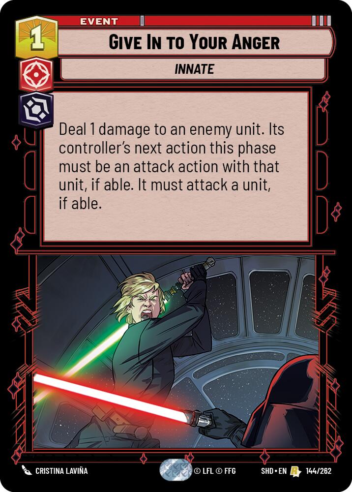 Give In to Your Anger (144/262) (144/262) [Shadows of the Galaxy] | Cards and Coasters CA